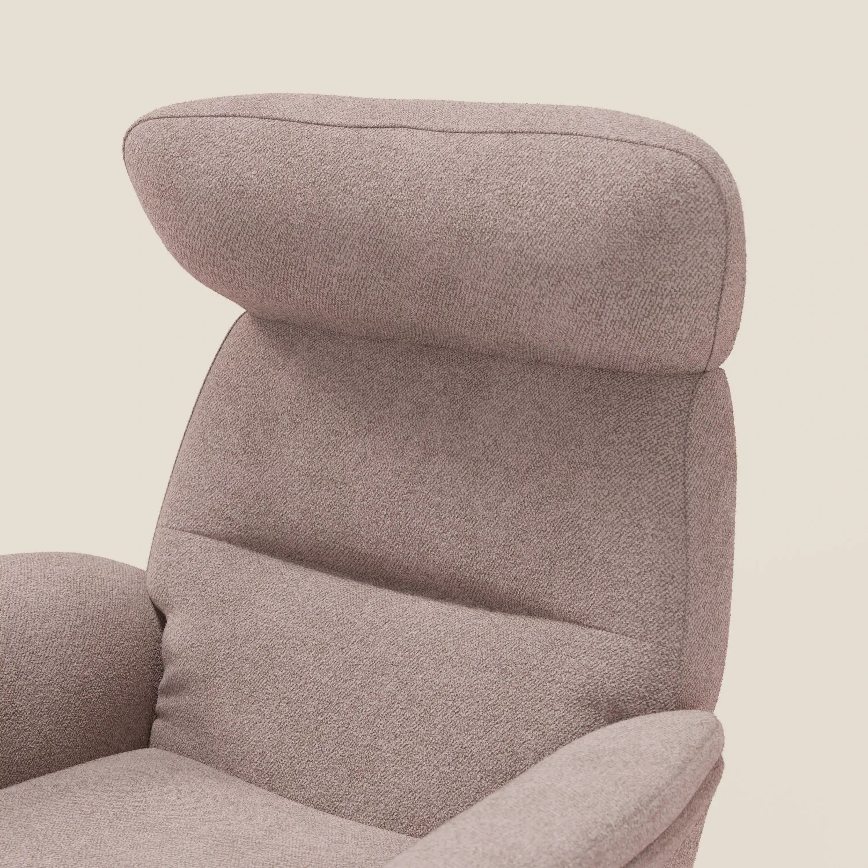 Lunor Fauteuil relax avec pouf en tissu bouclé imperméable T07 rose - Image 7