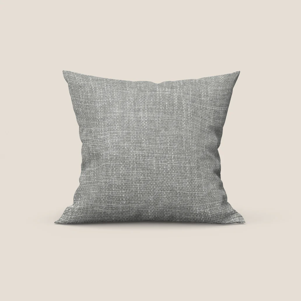 Coussin Lyon disponible en plusieurs couleurs, fabriqué en tissu tressé imperméable doux T06 gris