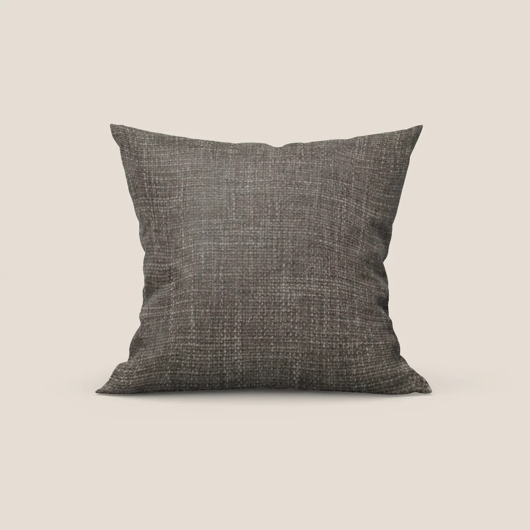 Coussin Lyon disponible en plusieurs couleurs, fabriqué en tissu tressé souple imperméable T06 marron