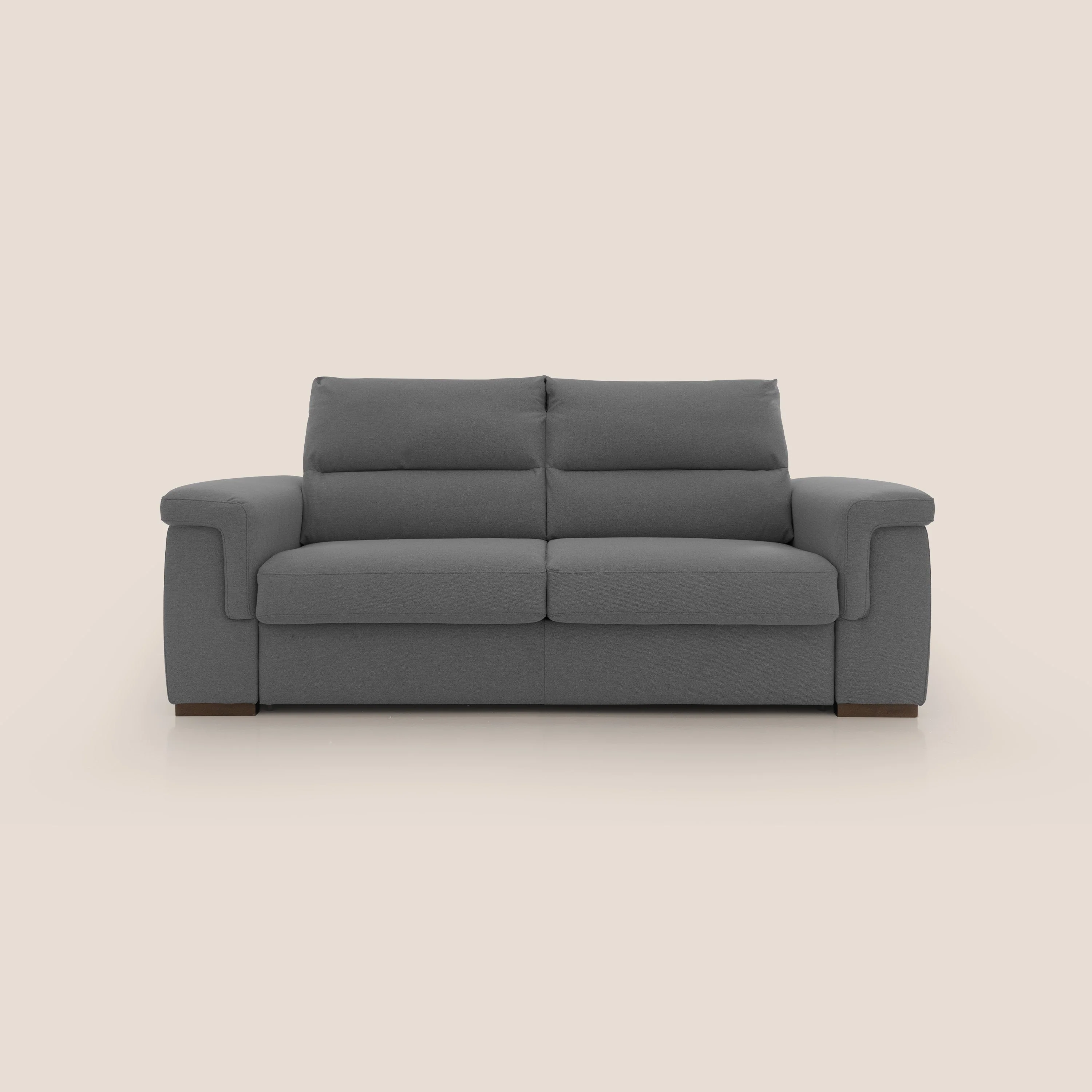 Magnolia canapé convertible avec matelas H 18cm et dossier haut et moelleux en tissu détachable T05 anthracite