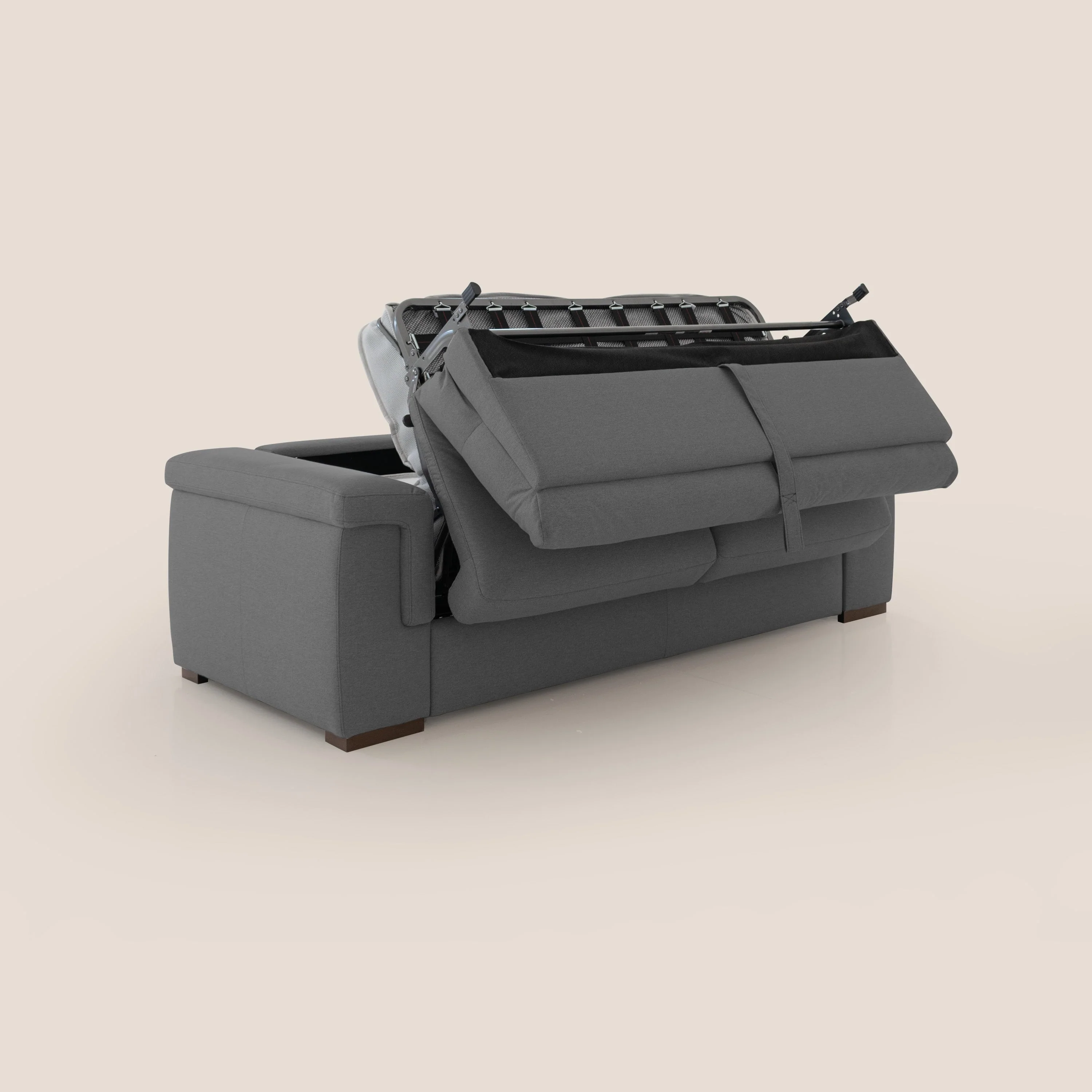 Magnolia canapé convertible avec matelas H 18cm et dossier haut et moelleux en tissu détachable T05 anthracite - Image 4