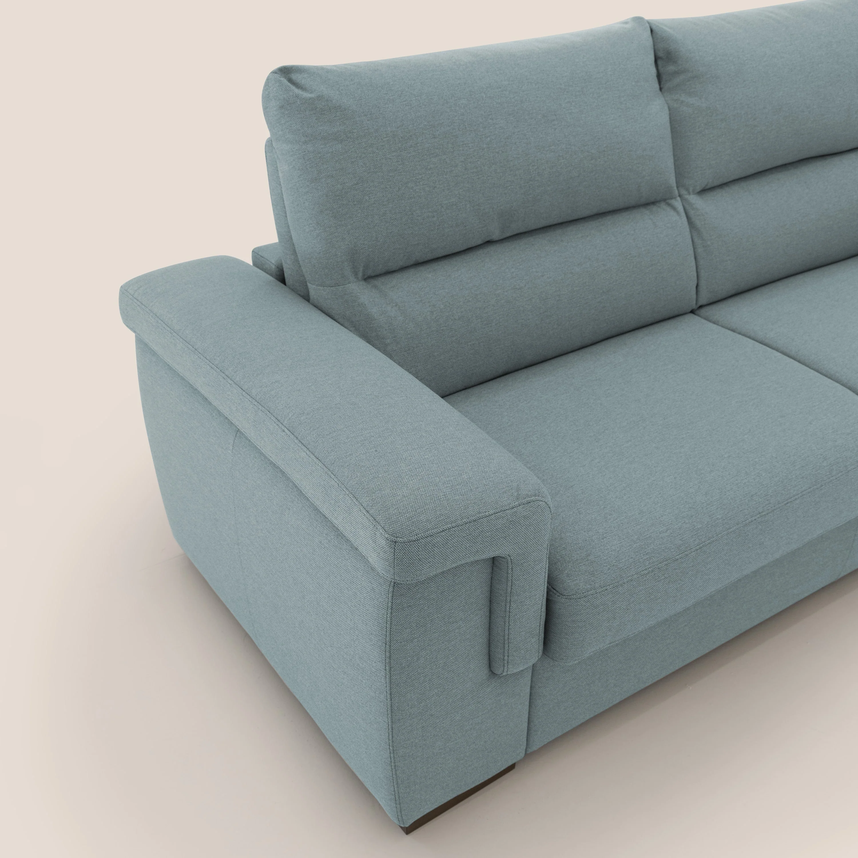Magnolia canapé convertible avec matelas H 18cm et dossier haut et moelleux en tissu détachable T05 bleu pastel - Image 6