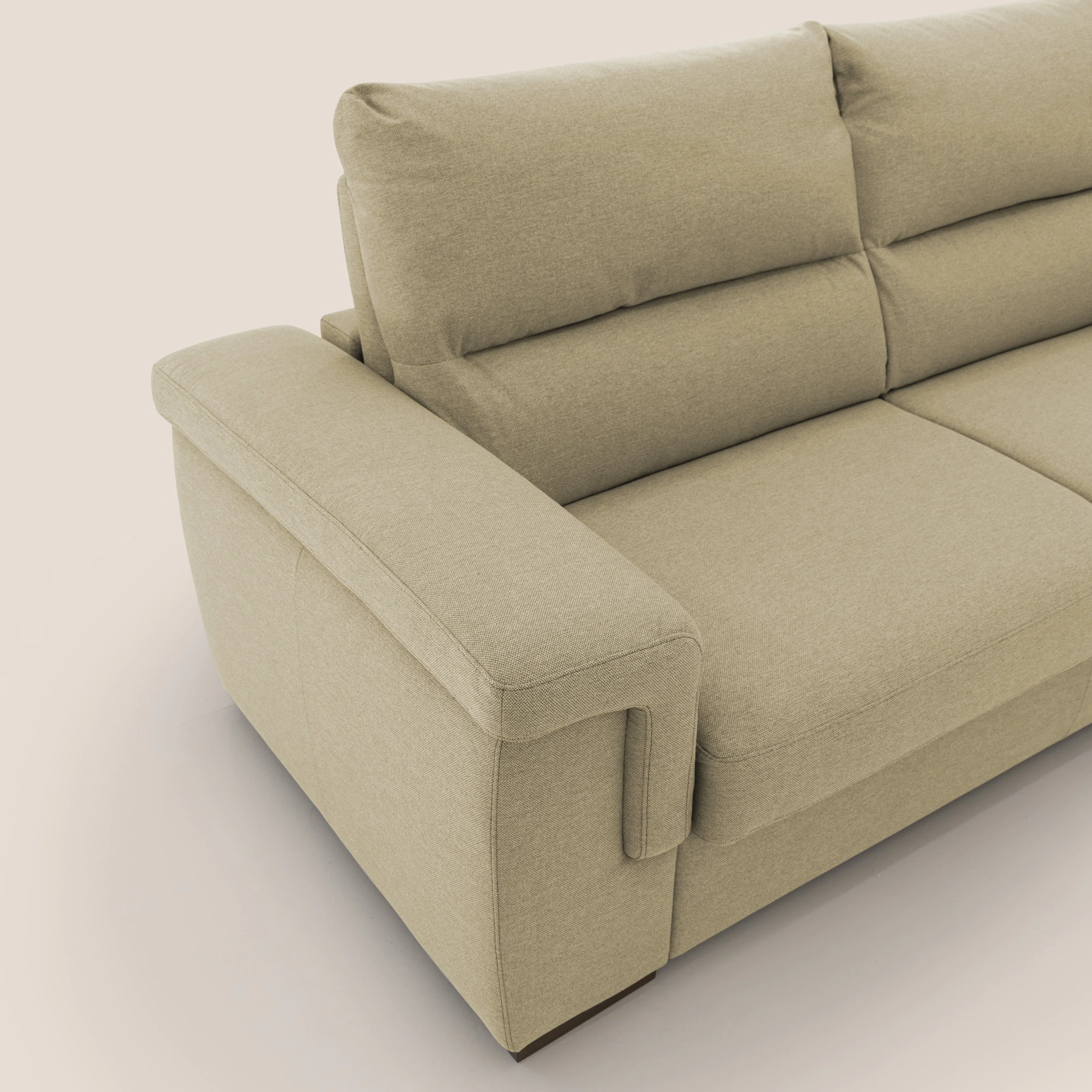 Magnolia canapé convertible avec matelas H 18cm et dossier haut et moelleux en tissu détachable T05 chameau - Image 6