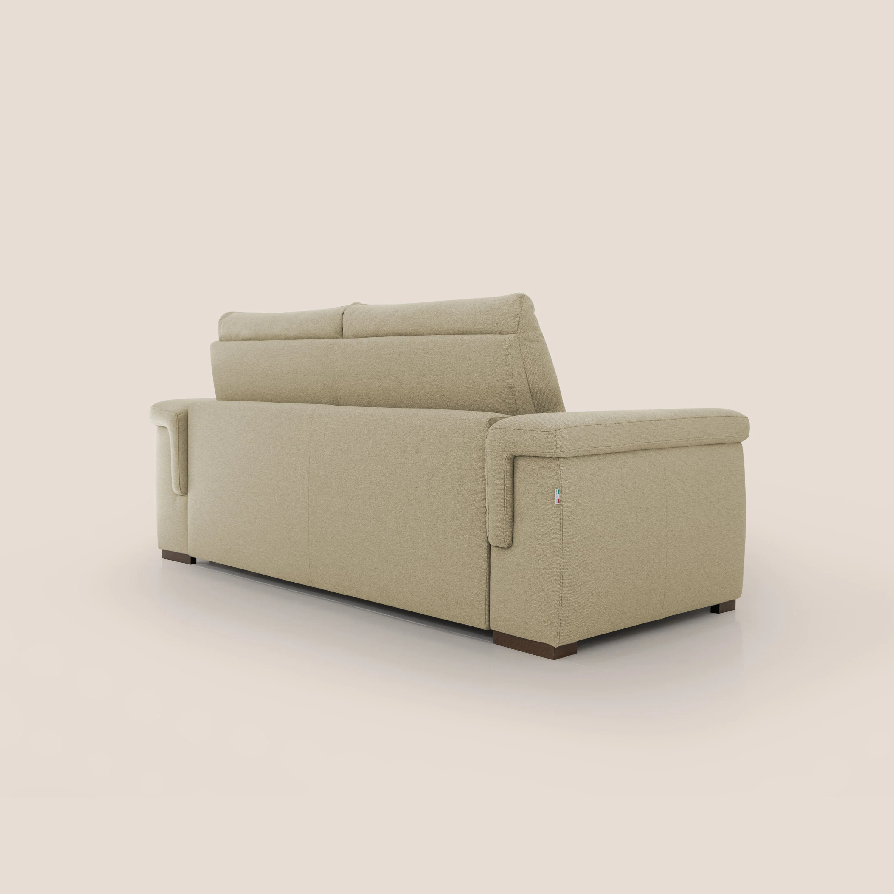 Magnolia canapé convertible avec matelas H 18cm et dossier haut et moelleux en tissu détachable T05 chameau - Image 8