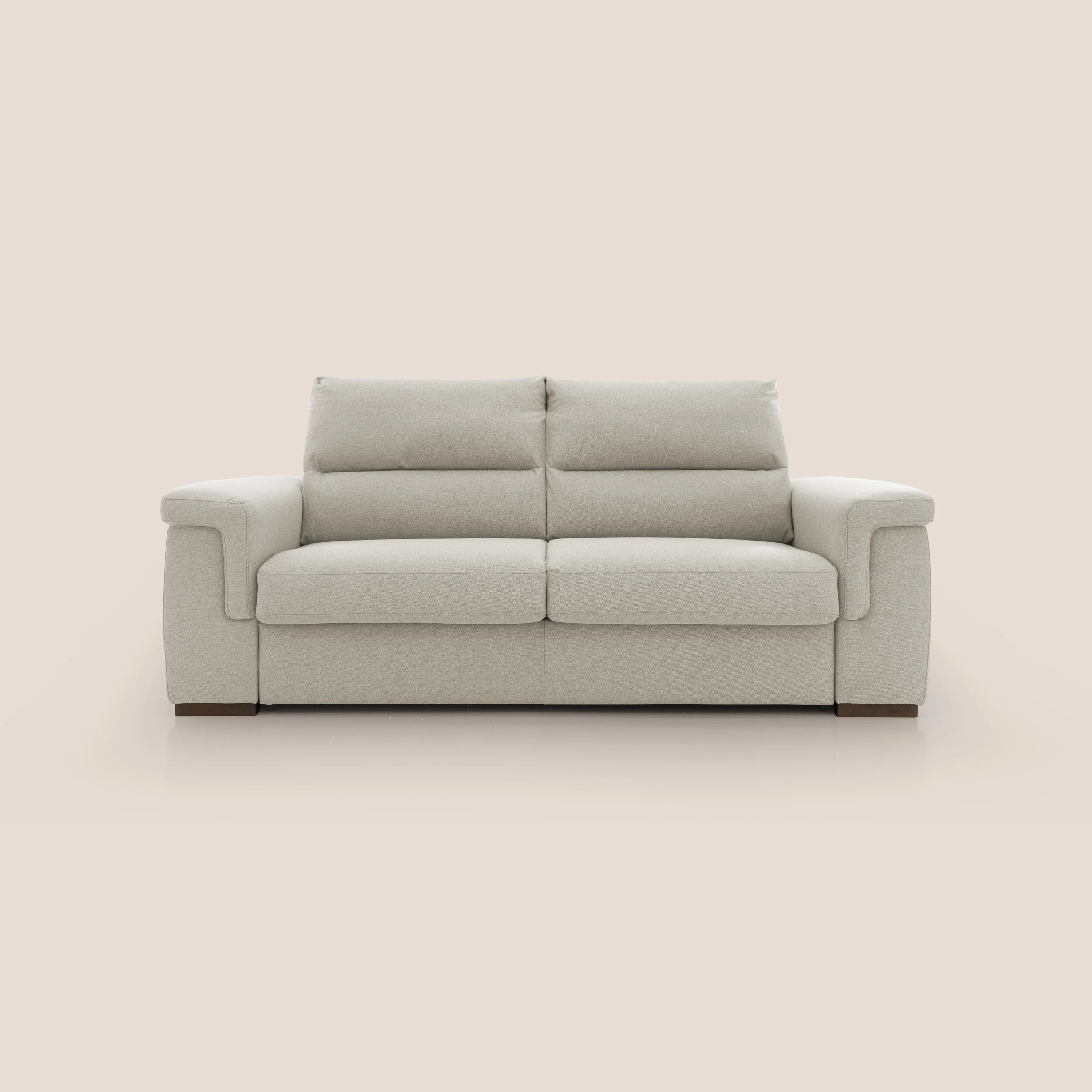 Magnolia canapé convertible avec matelas H 18cm et dossier haut et moelleux en tissu détachable T05 crÚme