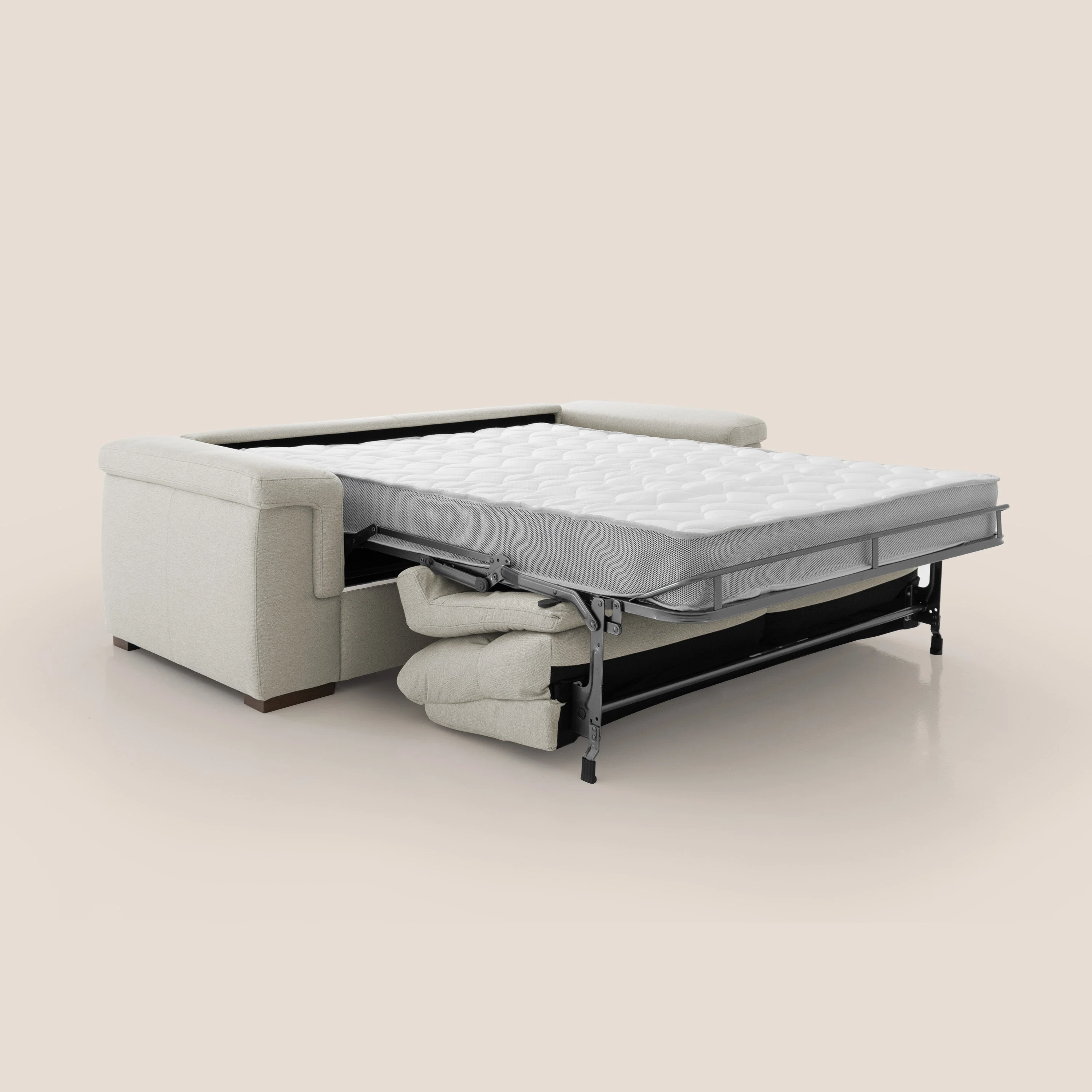 Magnolia canapé convertible avec matelas H 18cm et dossier haut et moelleux en tissu détachable T05 crÚme - Image 2
