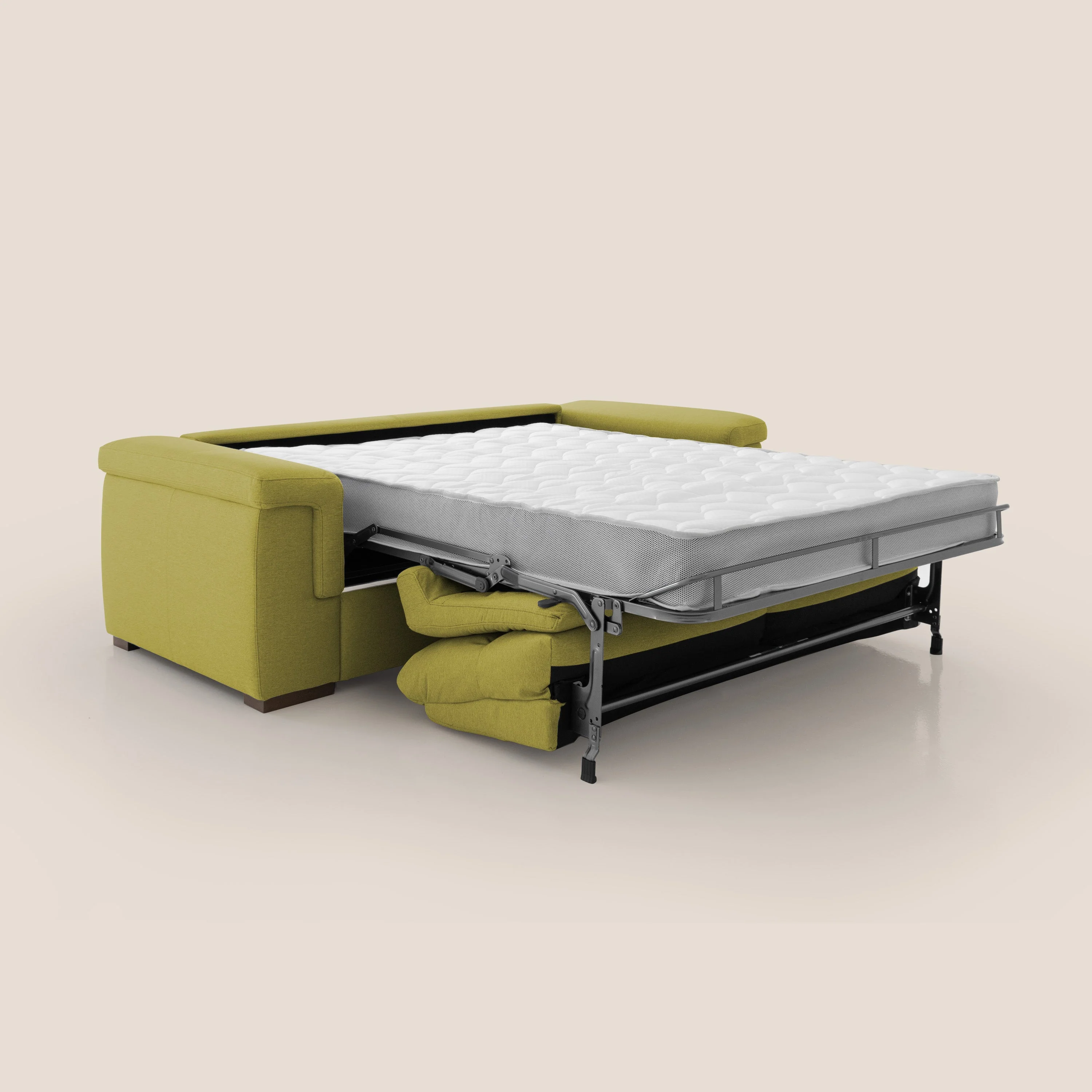 Magnolia canapé convertible avec matelas H 18cm et dossier haut et moelleux en tissu détachable T05 jaune - Image 2