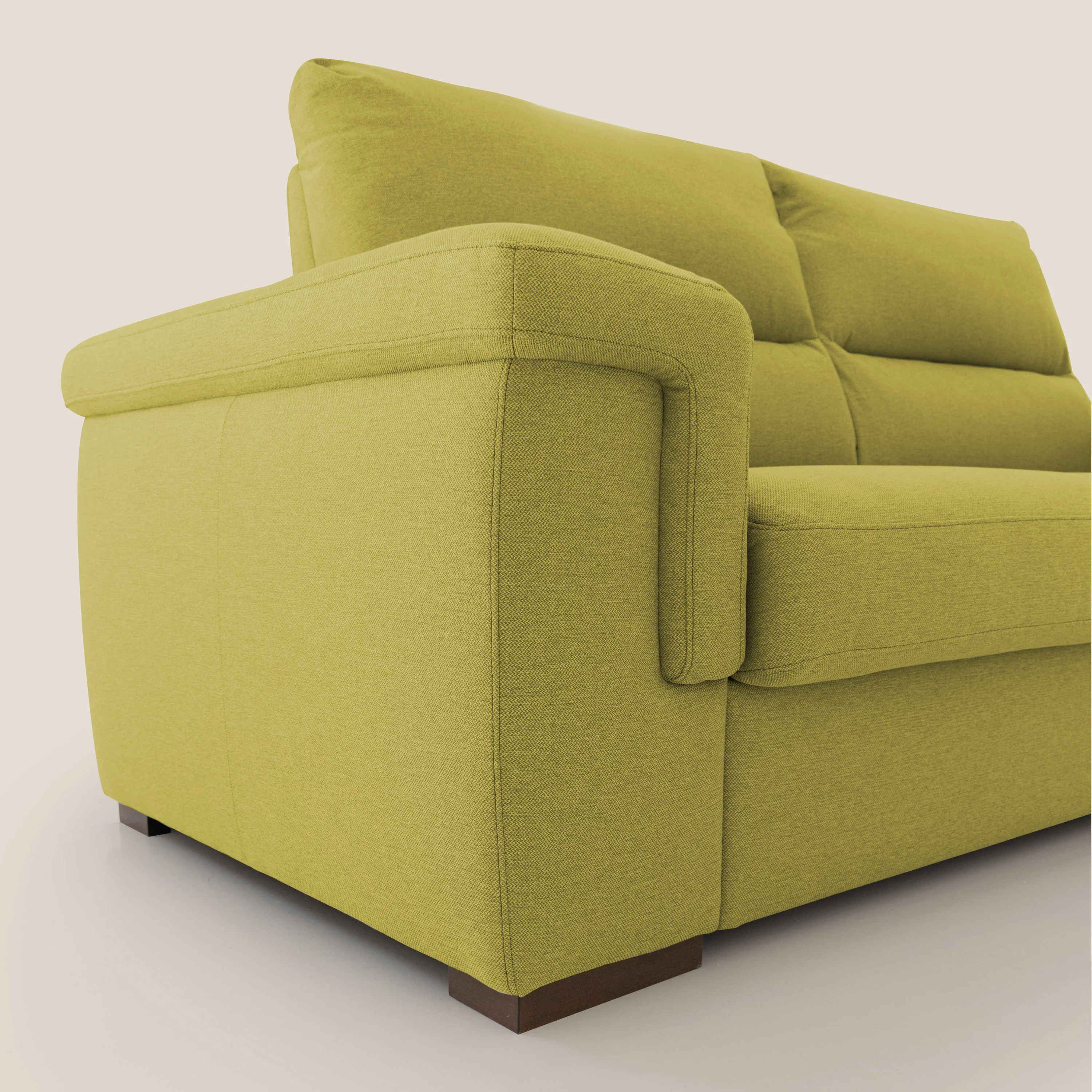 Magnolia canapé convertible avec matelas H 18cm et dossier haut et moelleux en tissu détachable T05 jaune - Image 5