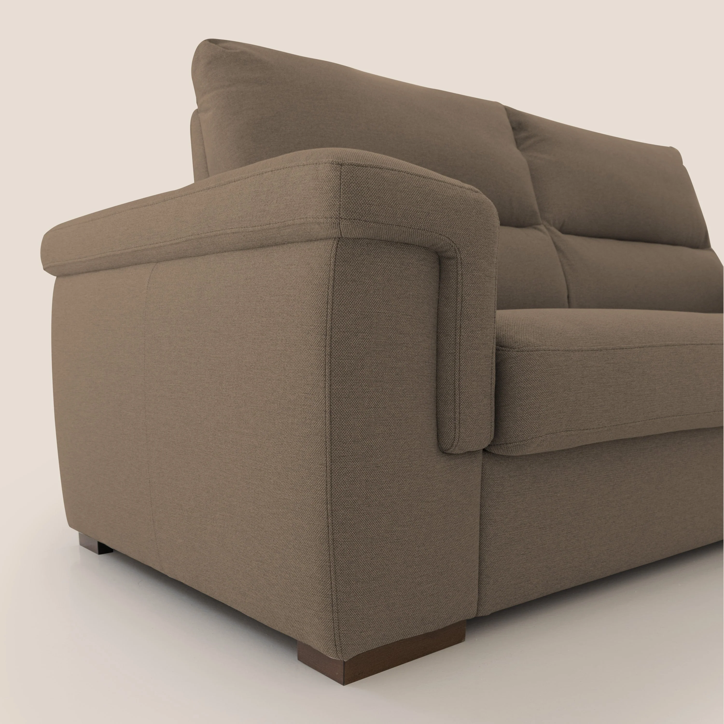 Magnolia canapé convertible avec matelas H 18cm et dossier haut et moelleux en tissu détachable T05 marron - Image 5