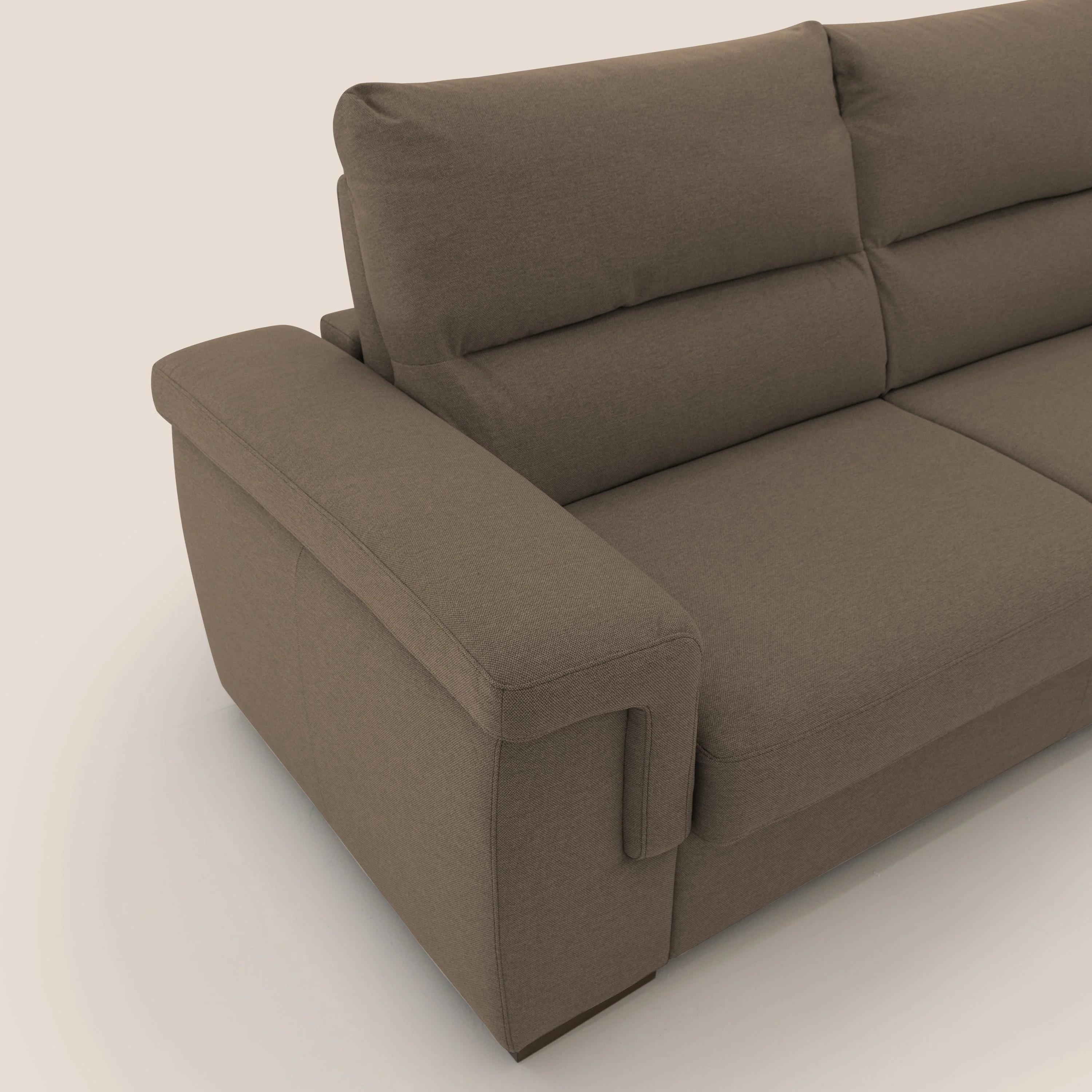 Magnolia canapé convertible avec matelas H 18cm et dossier haut et moelleux en tissu détachable T05 marron - Image 6