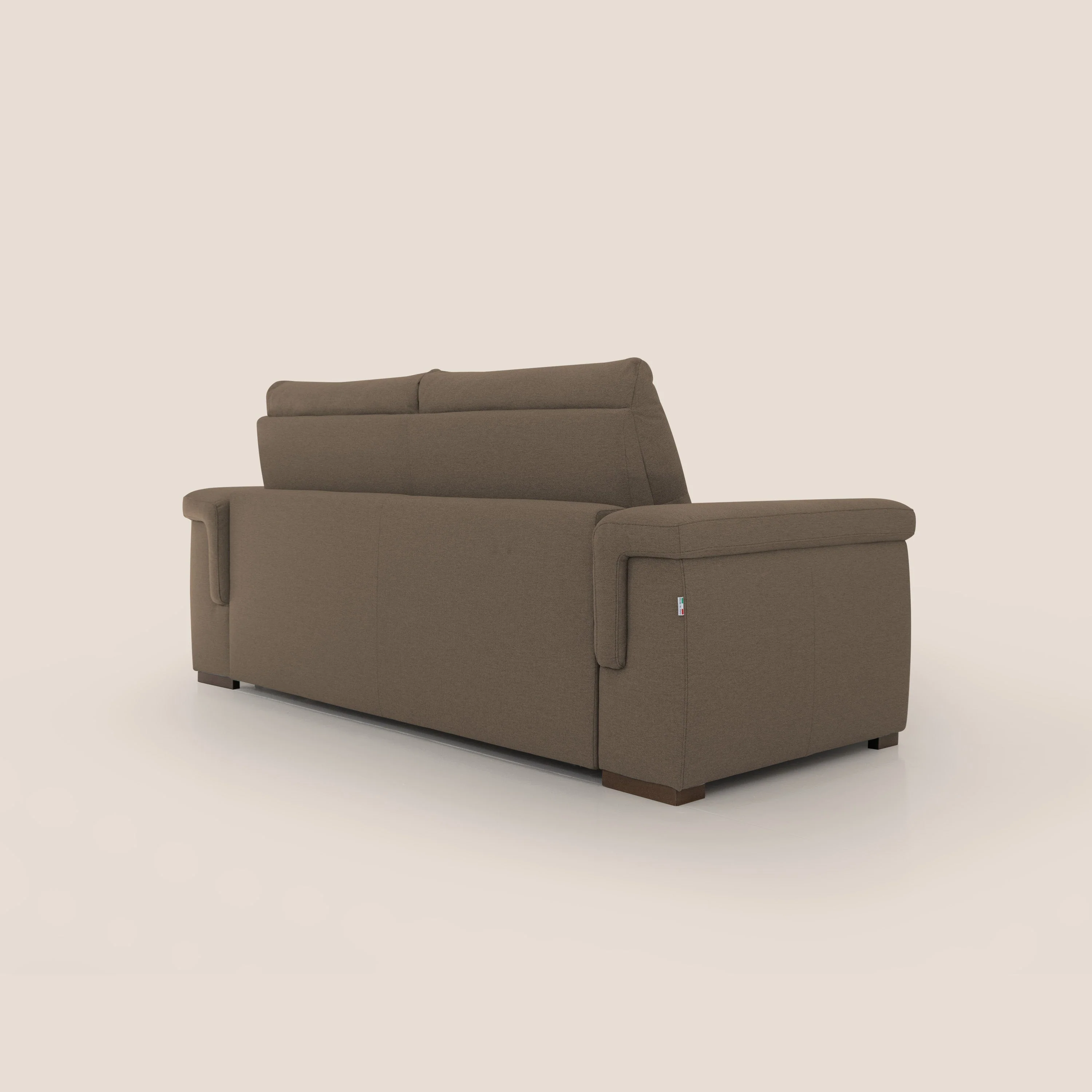 Magnolia canapé convertible avec matelas H 18cm et dossier haut et moelleux en tissu détachable T05 marron - Image 8