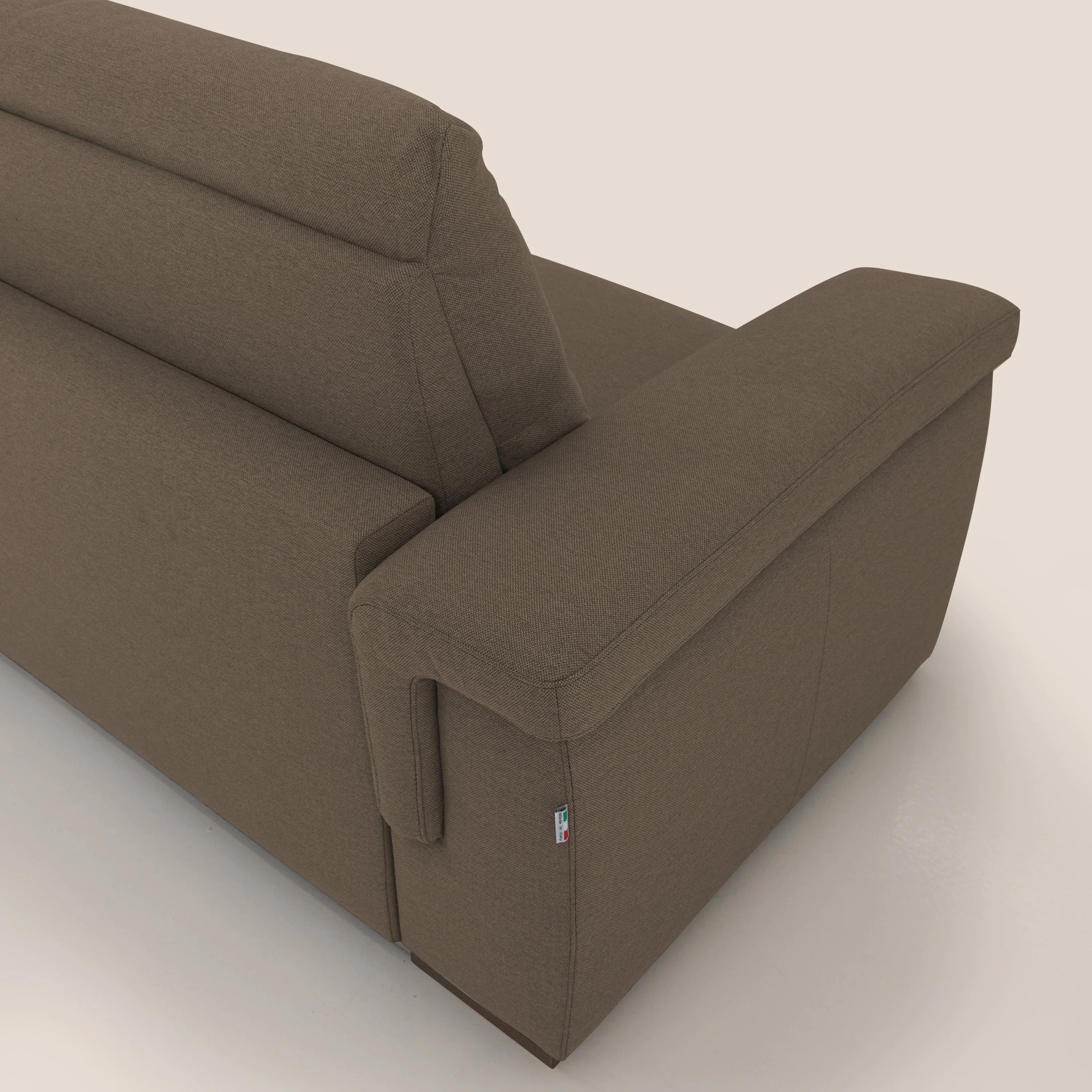 Magnolia canapé convertible avec matelas H 18cm et dossier haut et moelleux en tissu détachable T05 marron - Image 9
