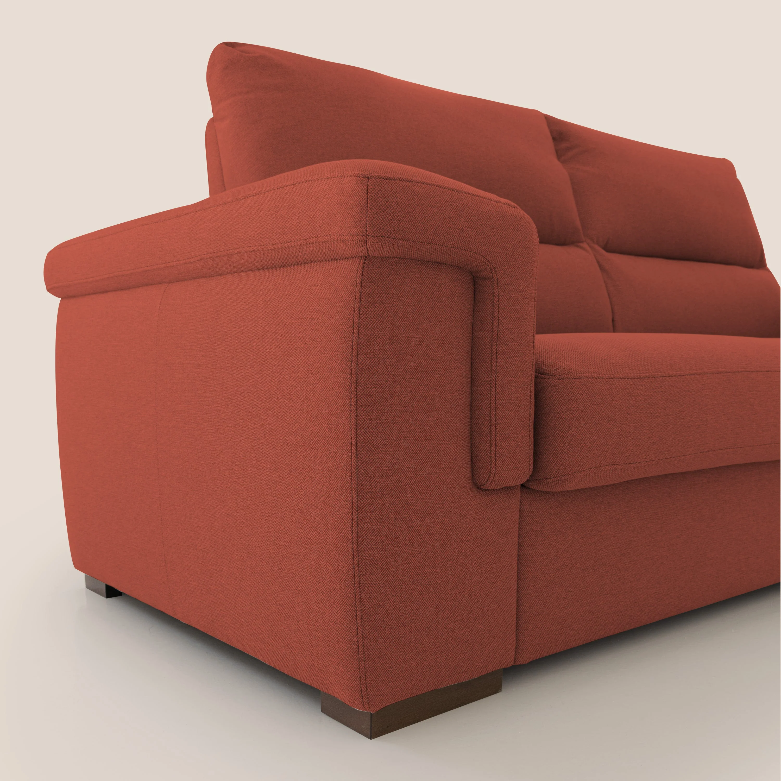 Magnolia canapé convertible avec matelas H 18cm et dossier haut et moelleux en tissu détachable T05 rouge - Image 5