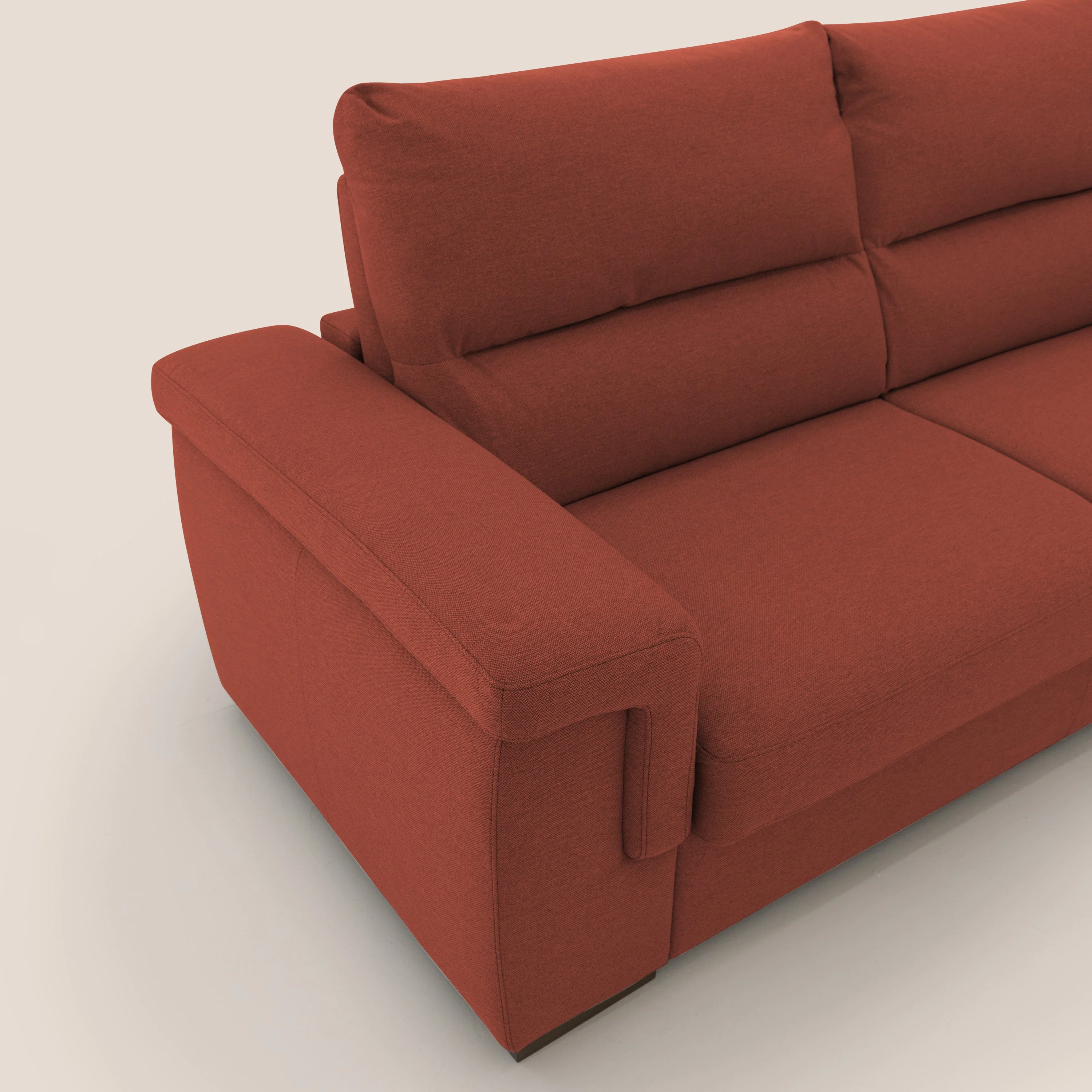 Magnolia canapé convertible avec matelas H 18cm et dossier haut et moelleux en tissu détachable T05 rouge - Image 6