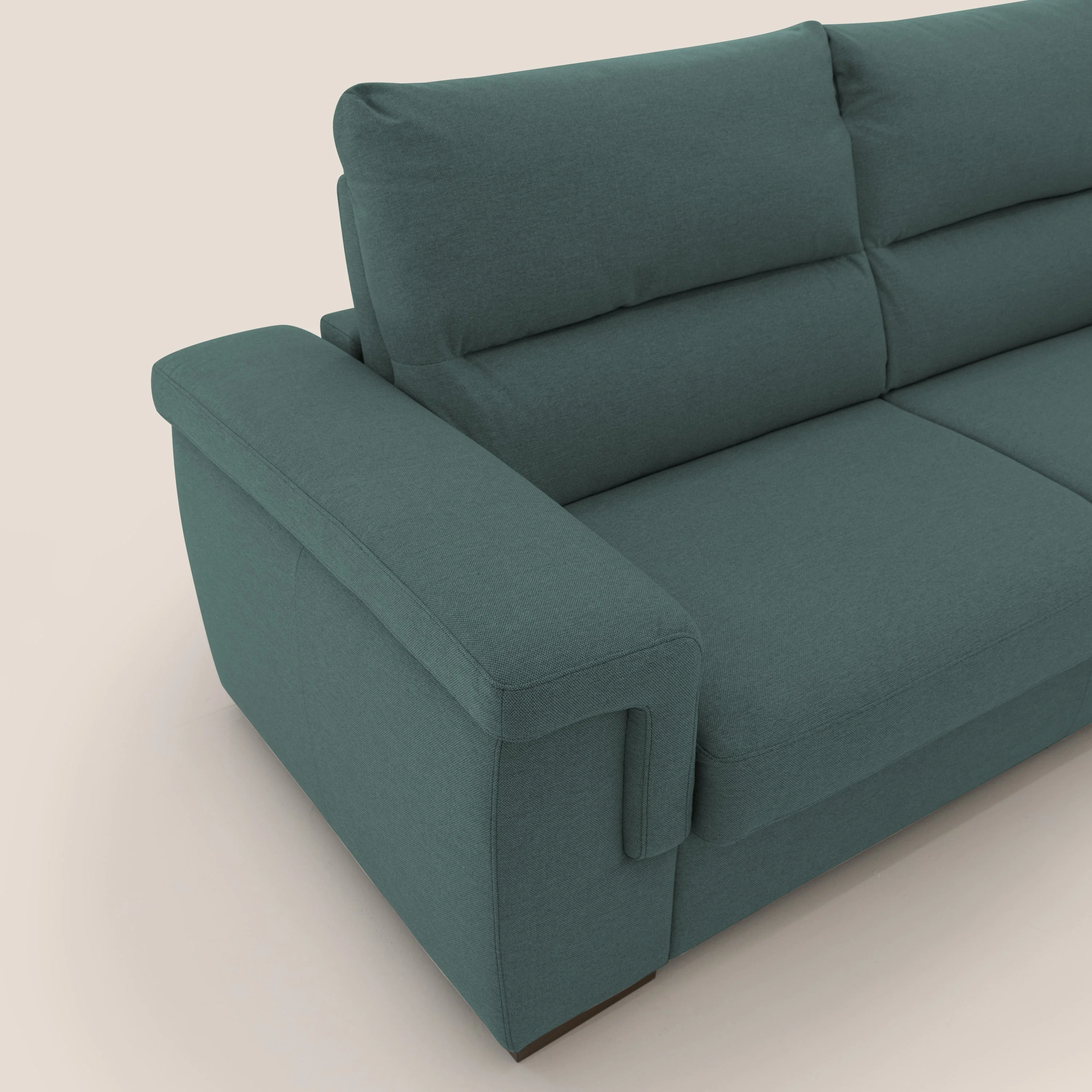 Magnolia canapé convertible avec matelas H 18cm et dossier haut et moelleux en tissu détachable T05 vert - Image 6