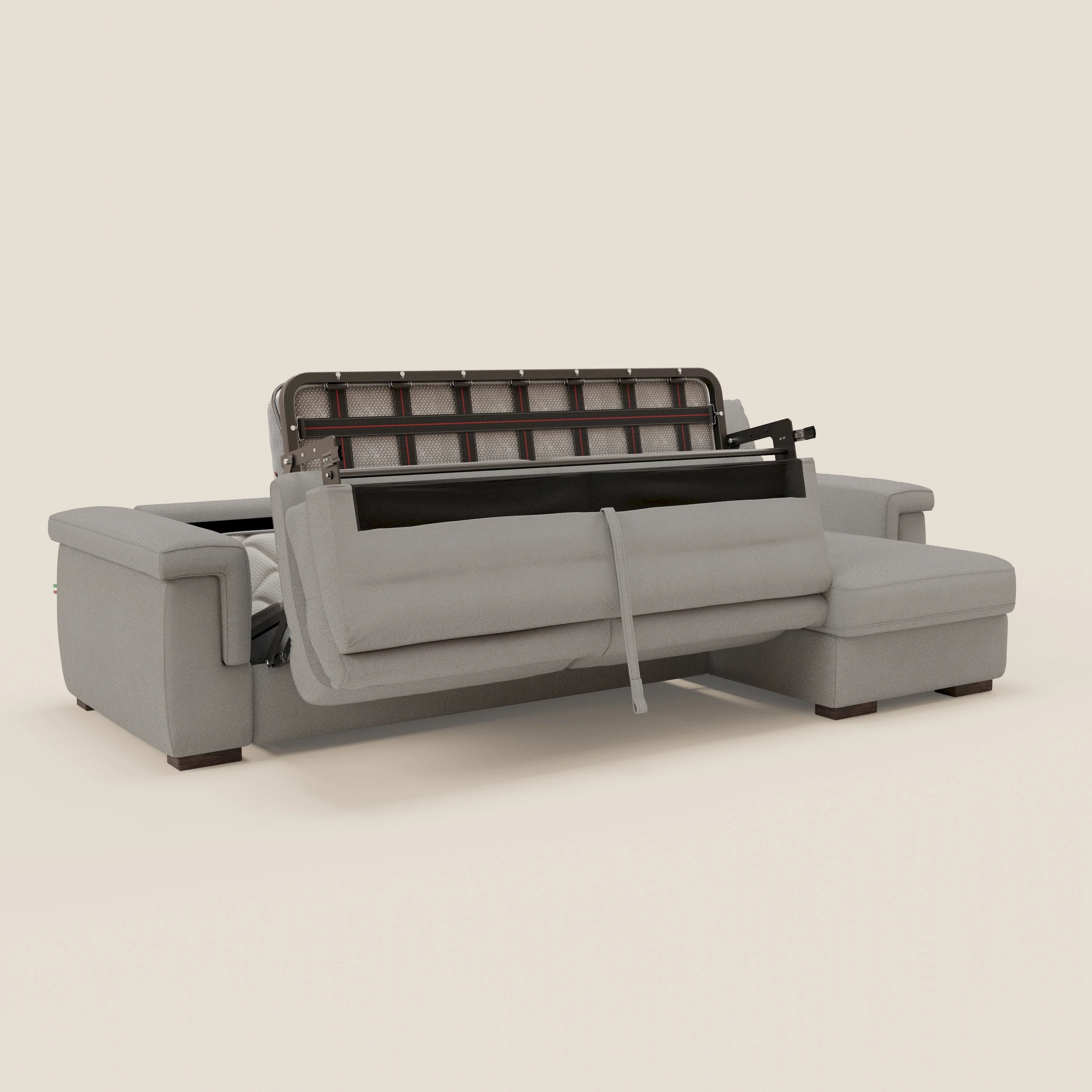 Magnolia canapé d'angle convertible avec méridienne coffre - matelas H 18cm en tissu détachable T05 - Image 10