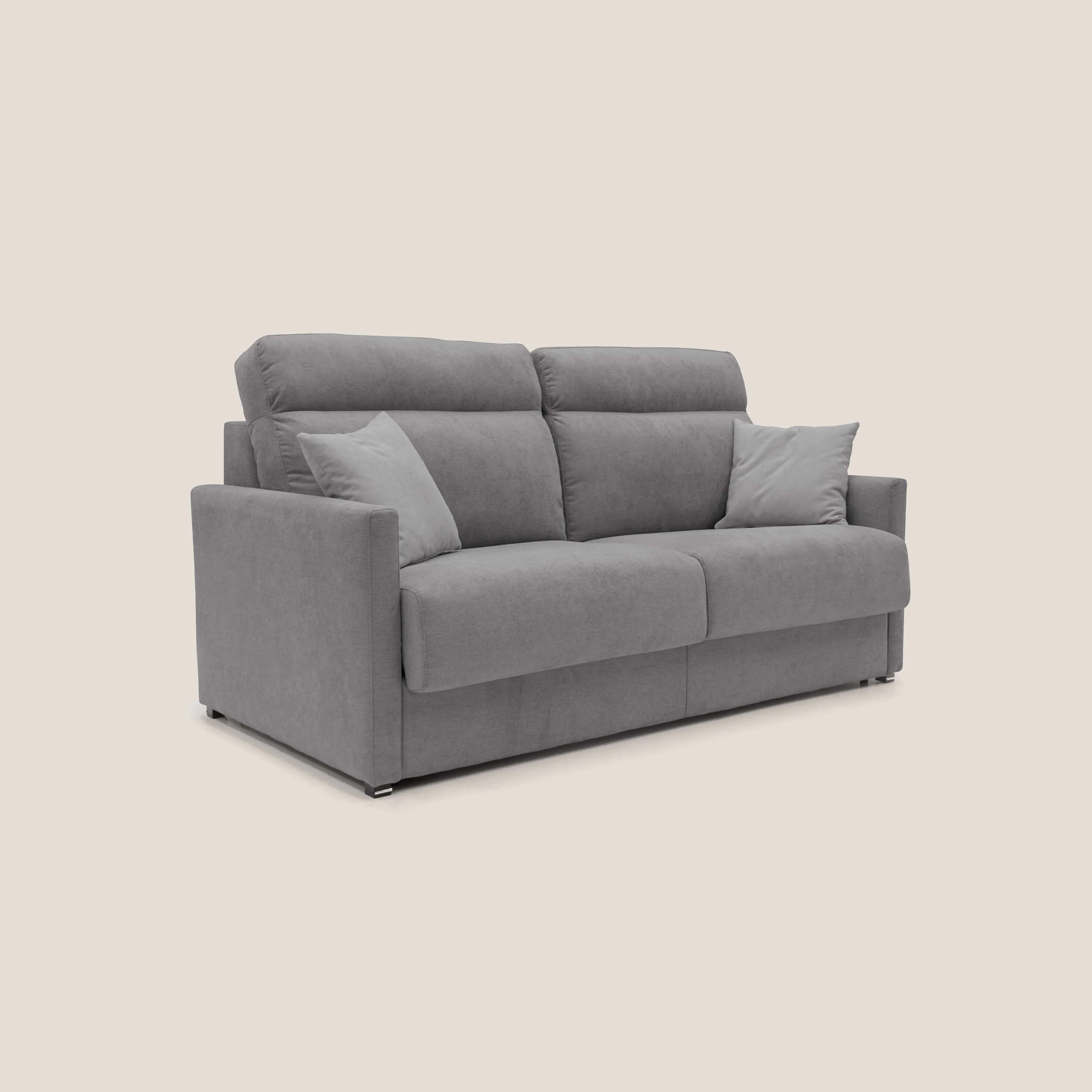 Margot canapé convertible au dossier haut et moelleux en tissu doux imperméable T02 gris - Image 3