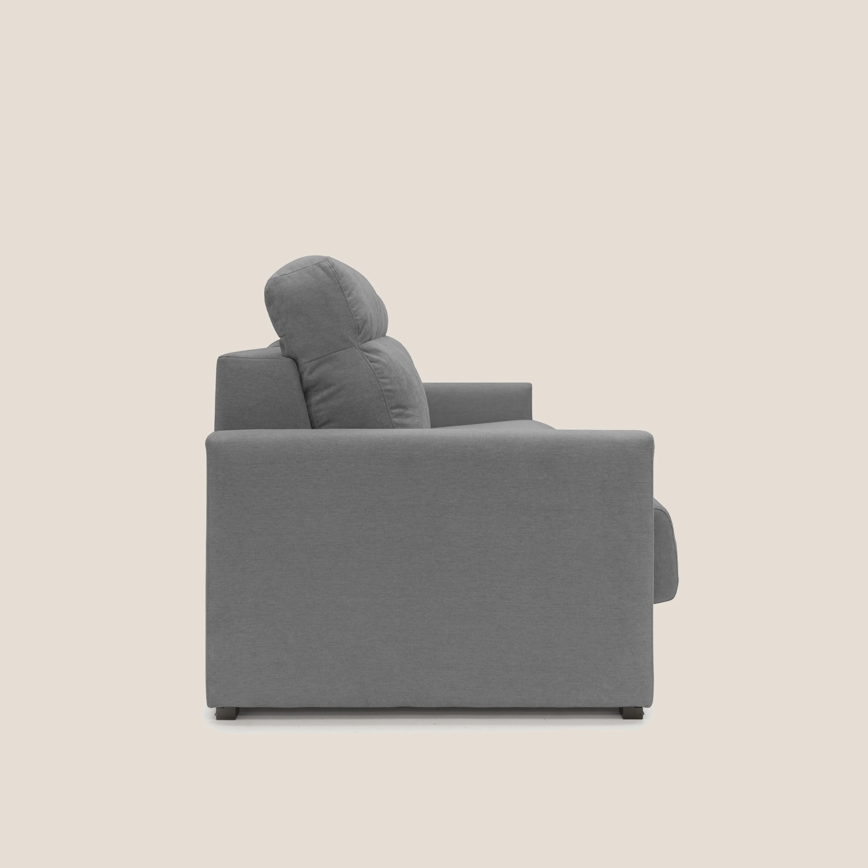 Margot canapé convertible au dossier haut et moelleux en tissu doux imperméable T02 gris - Image 4