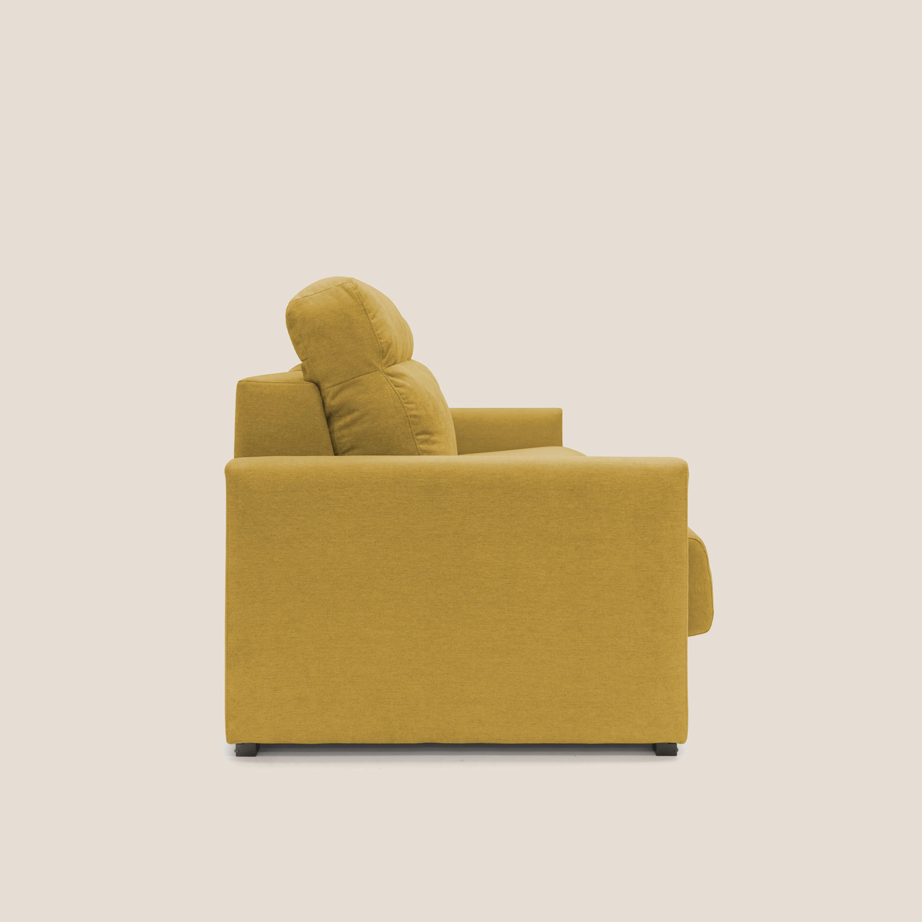 Margot canapé convertible au dossier haut et moelleux en tissu doux imperméable T02 jaune - Image 4