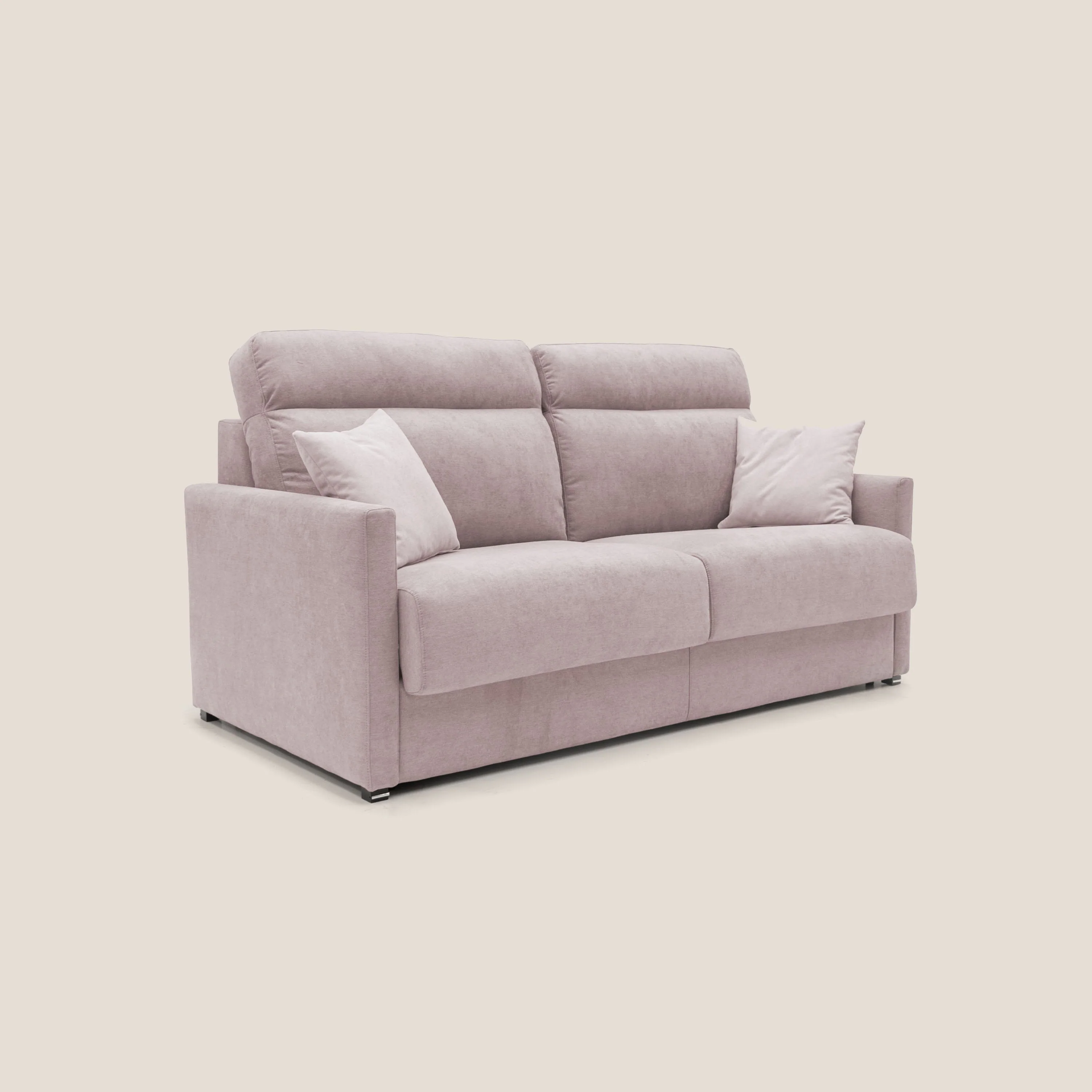 Margot canapé convertible au dossier haut et moelleux en tissu doux imperméable T02 rose - Image 3