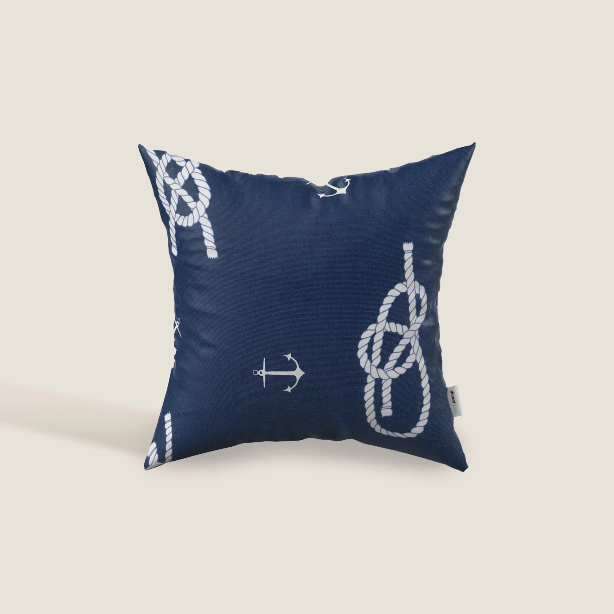 Marino coussins fantaisie style marin en coton bleu