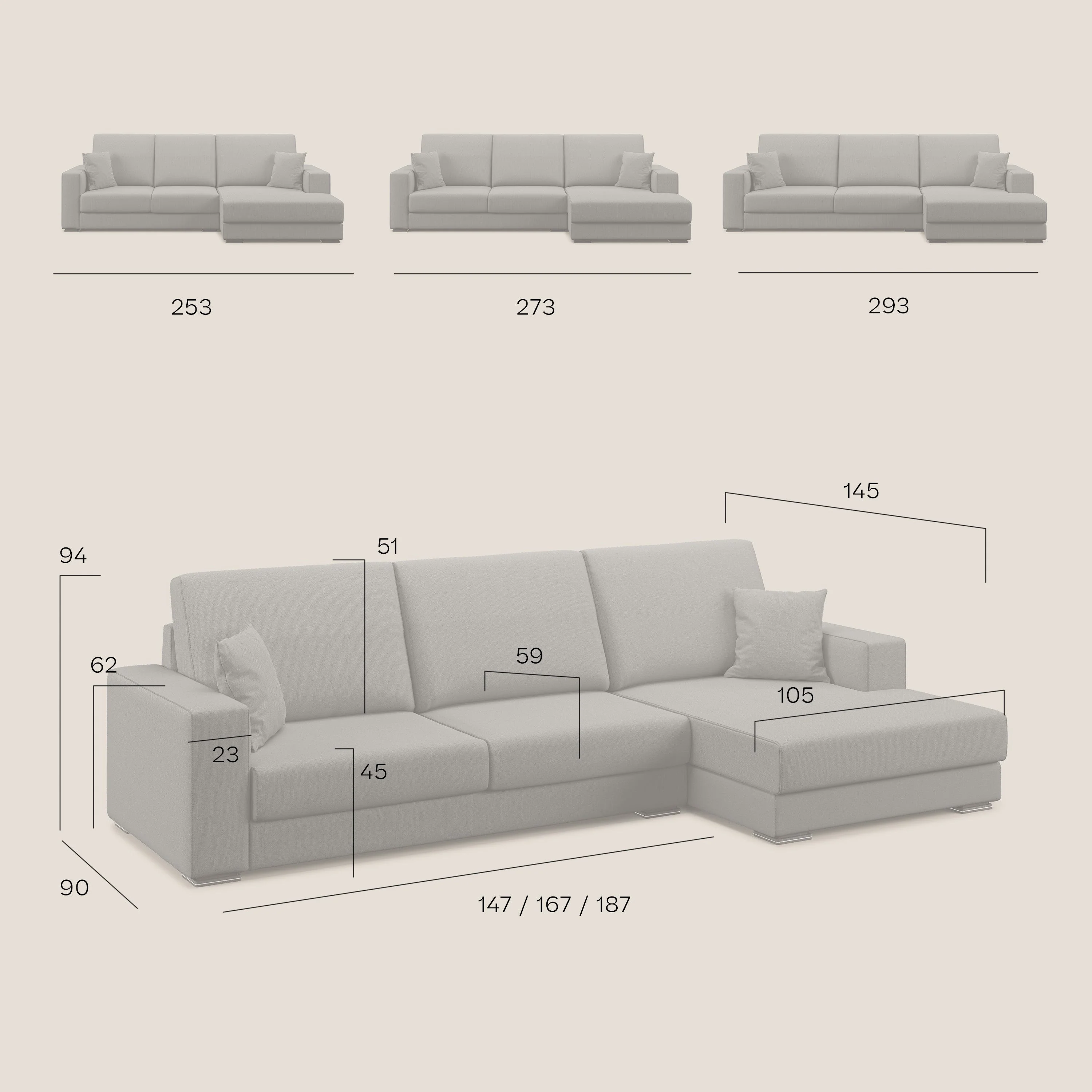Marte canapé d'angle en tissu détachable et imperméable T08 marron - Image 11