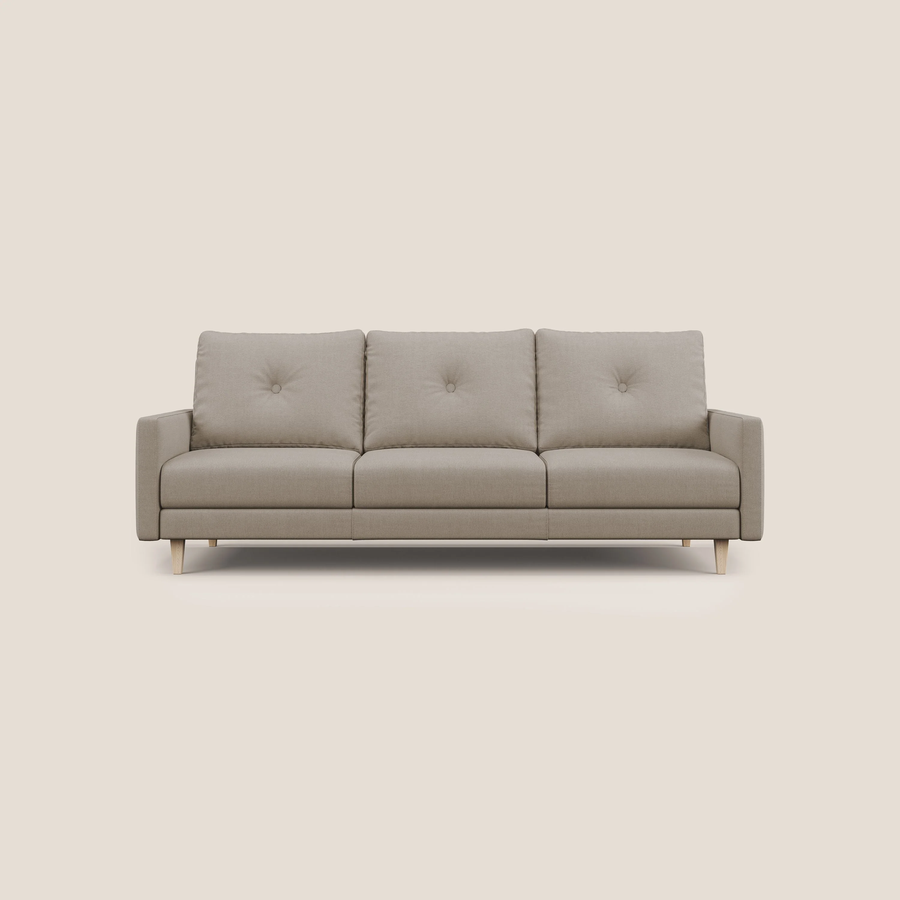 Matisse canapé 3 assises coulissantes et dossier en duvet d'oie en tissu détachable T17 beige