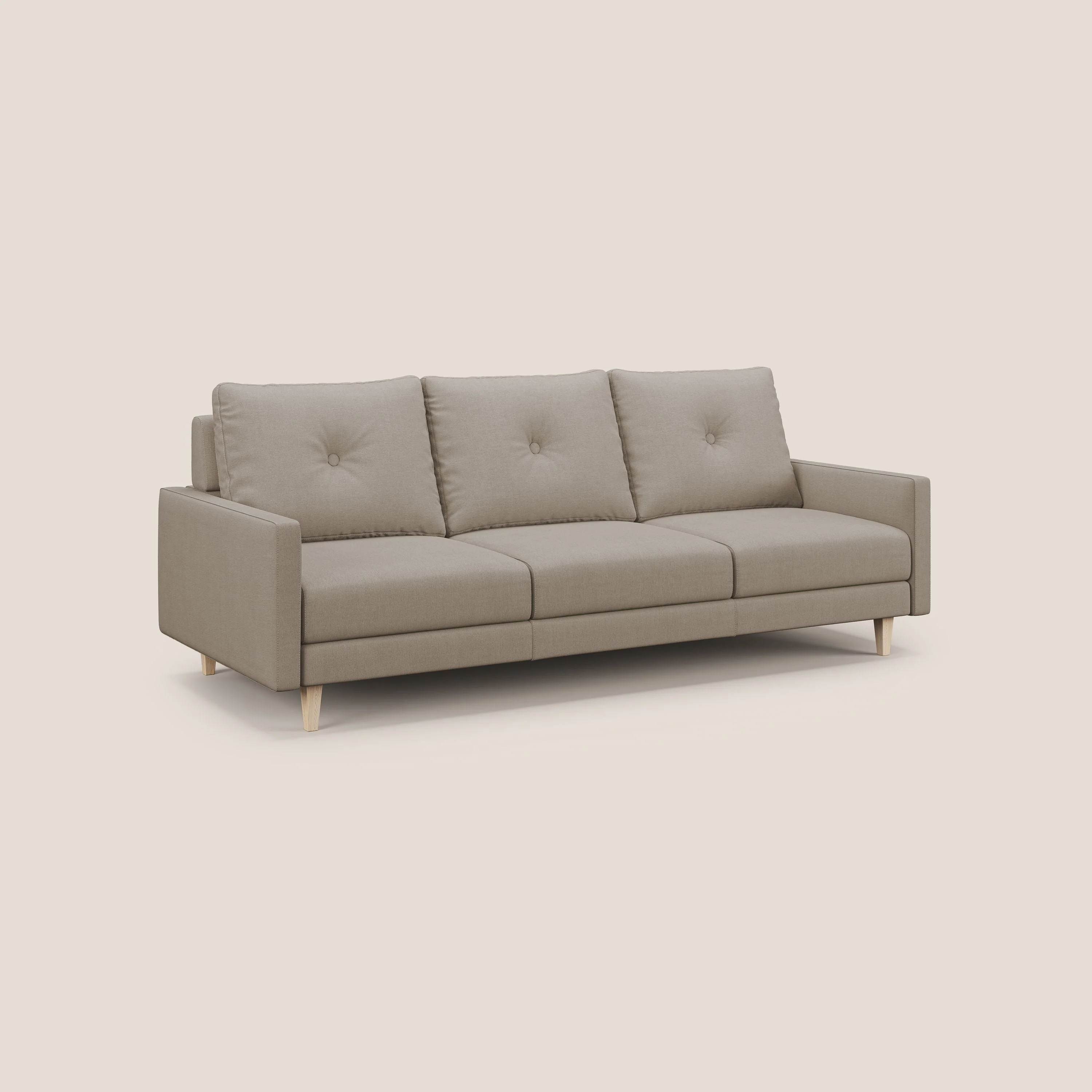 Matisse canapé 3 assises coulissantes et dossier en duvet d'oie en tissu détachable T17 beige - Image 3