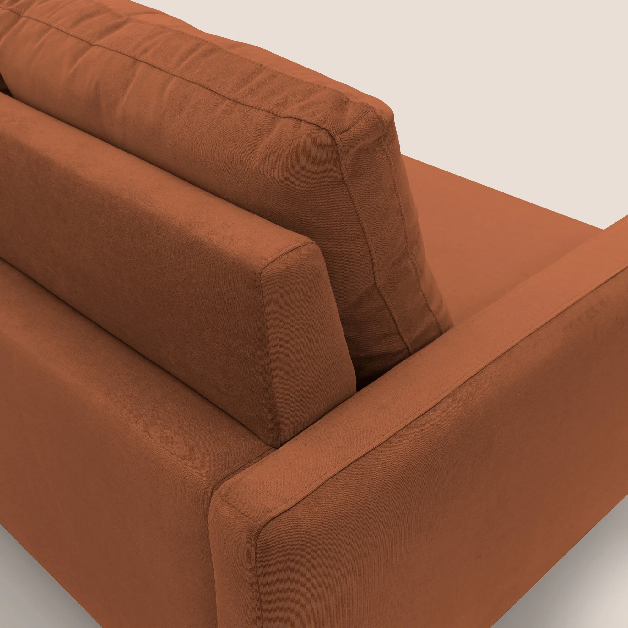 Matisse canapé 3 assises coulissantes et dossier en duvet d'oie en tissu détachable T17 orange - Image 9