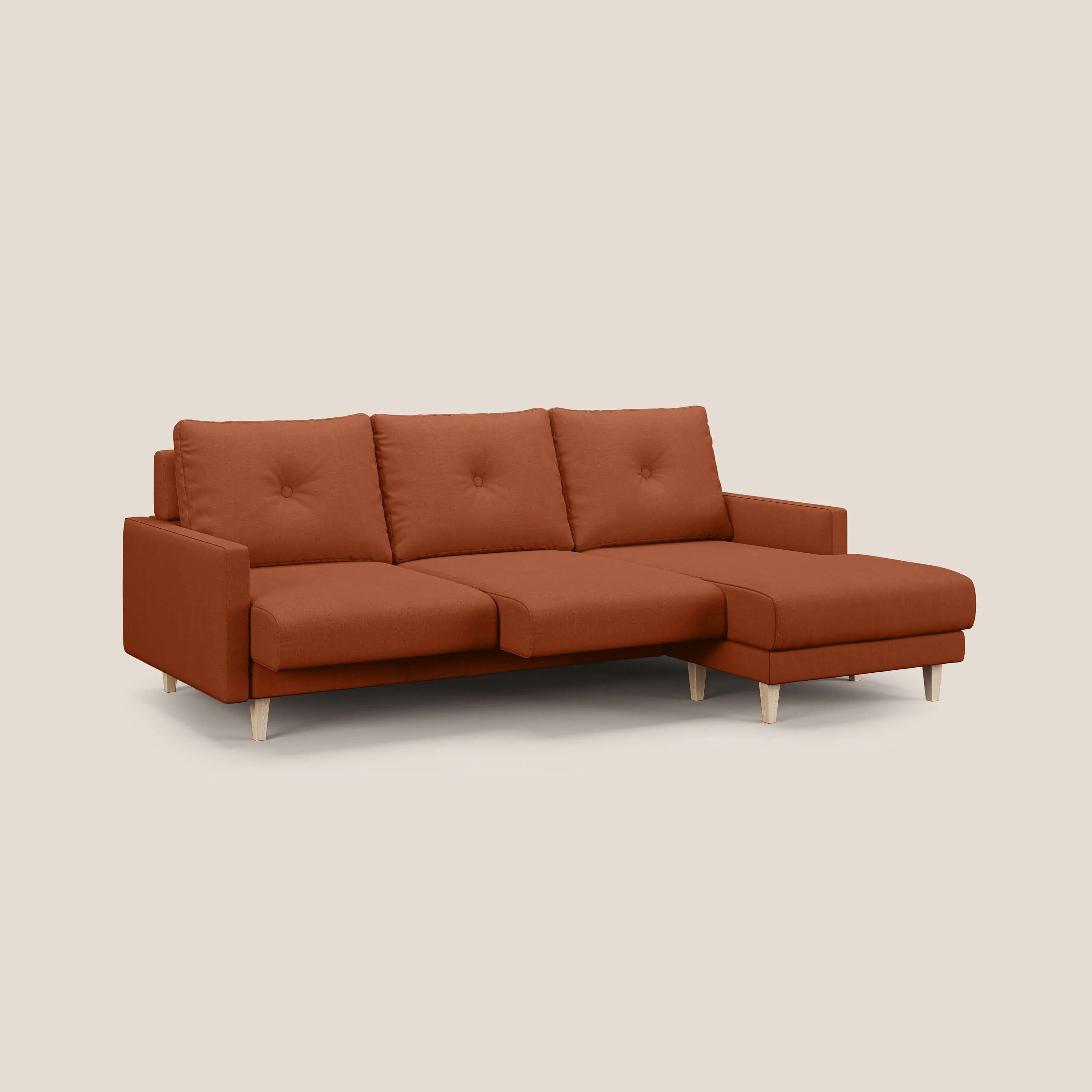 Matisse canapé d'angle avec assises coulissantes et dossier en duvet d'oie en tissu détachable T17 orange - Image 2
