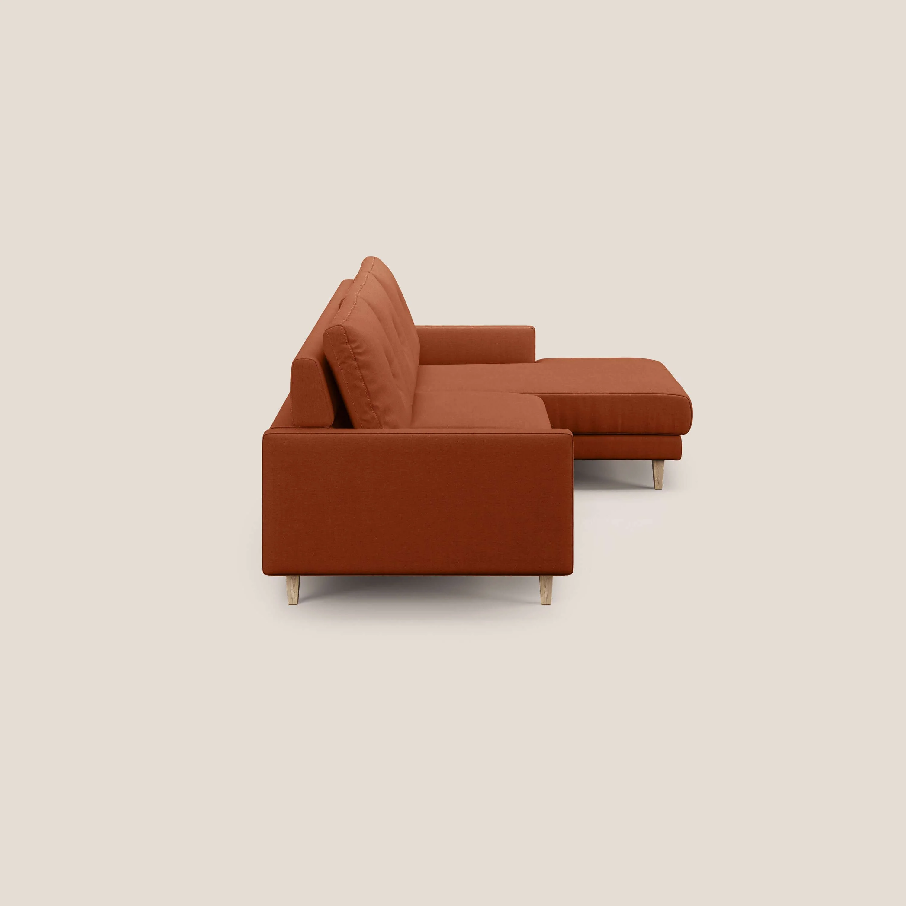 Matisse canapé d'angle avec assises coulissantes et dossier en duvet d'oie en tissu détachable T17 orange - Image 4