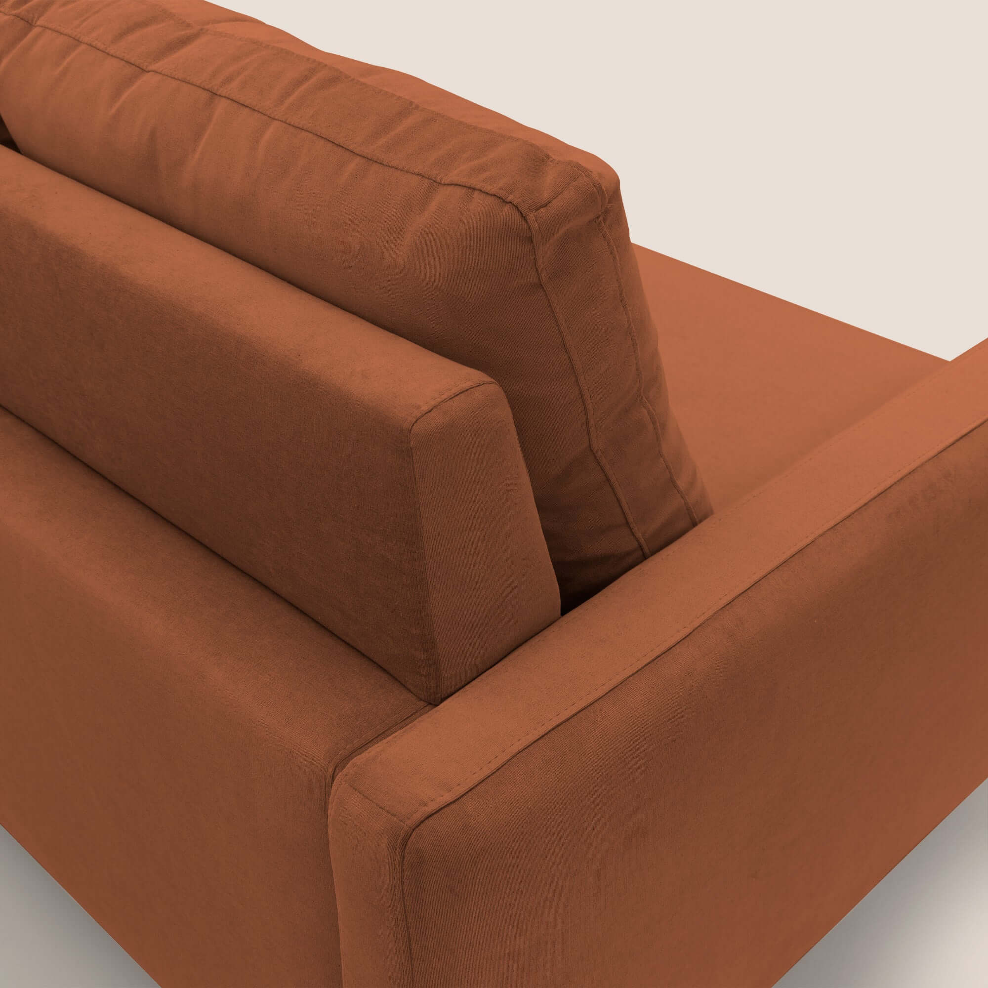 Matisse canapé d'angle avec assises coulissantes et dossier en duvet d'oie en tissu détachable T17 orange - Image 9