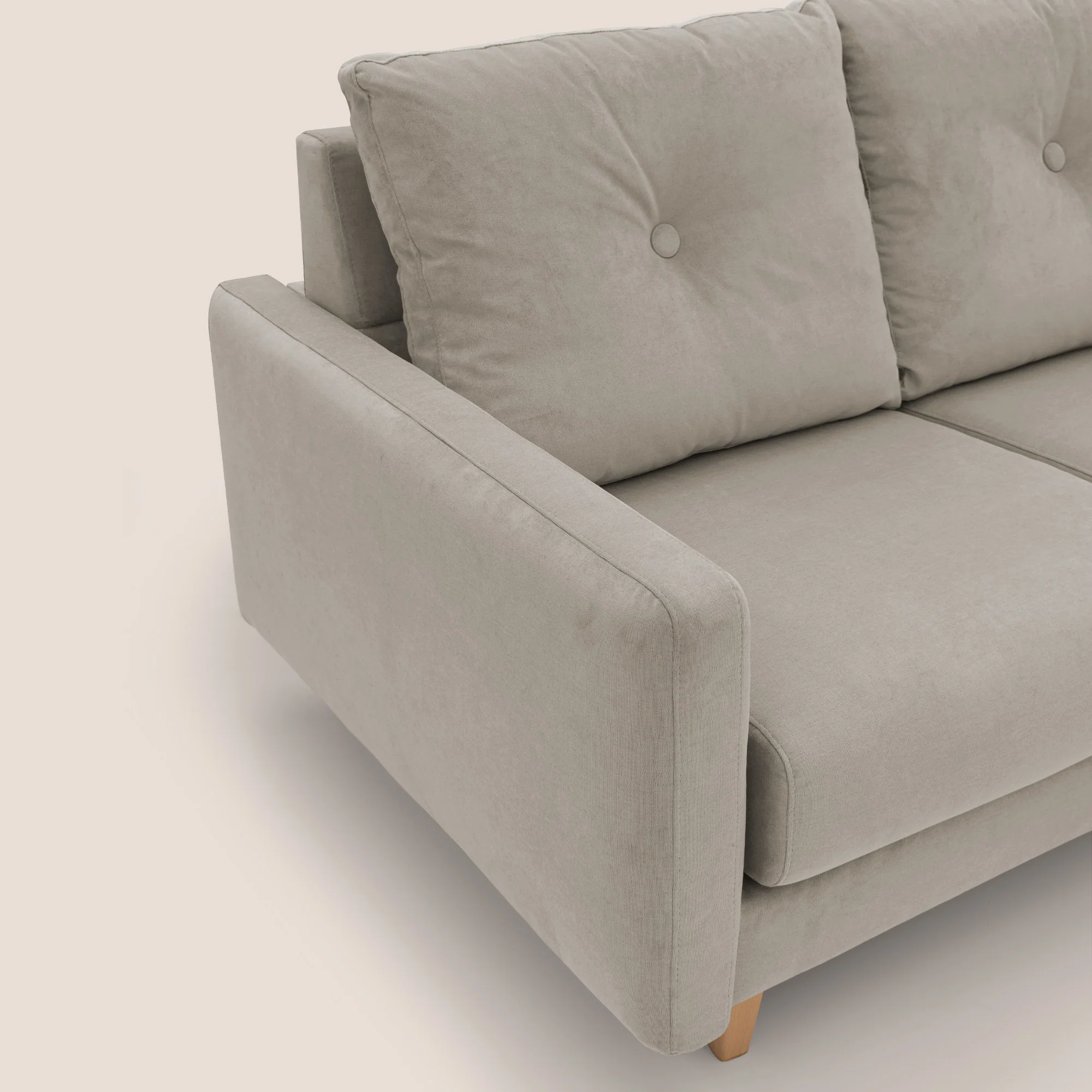 Matisse canapé d'angle avec assises coulissantes et dossier en duvet d'oie en tissu détachable T17 beige - Image 6