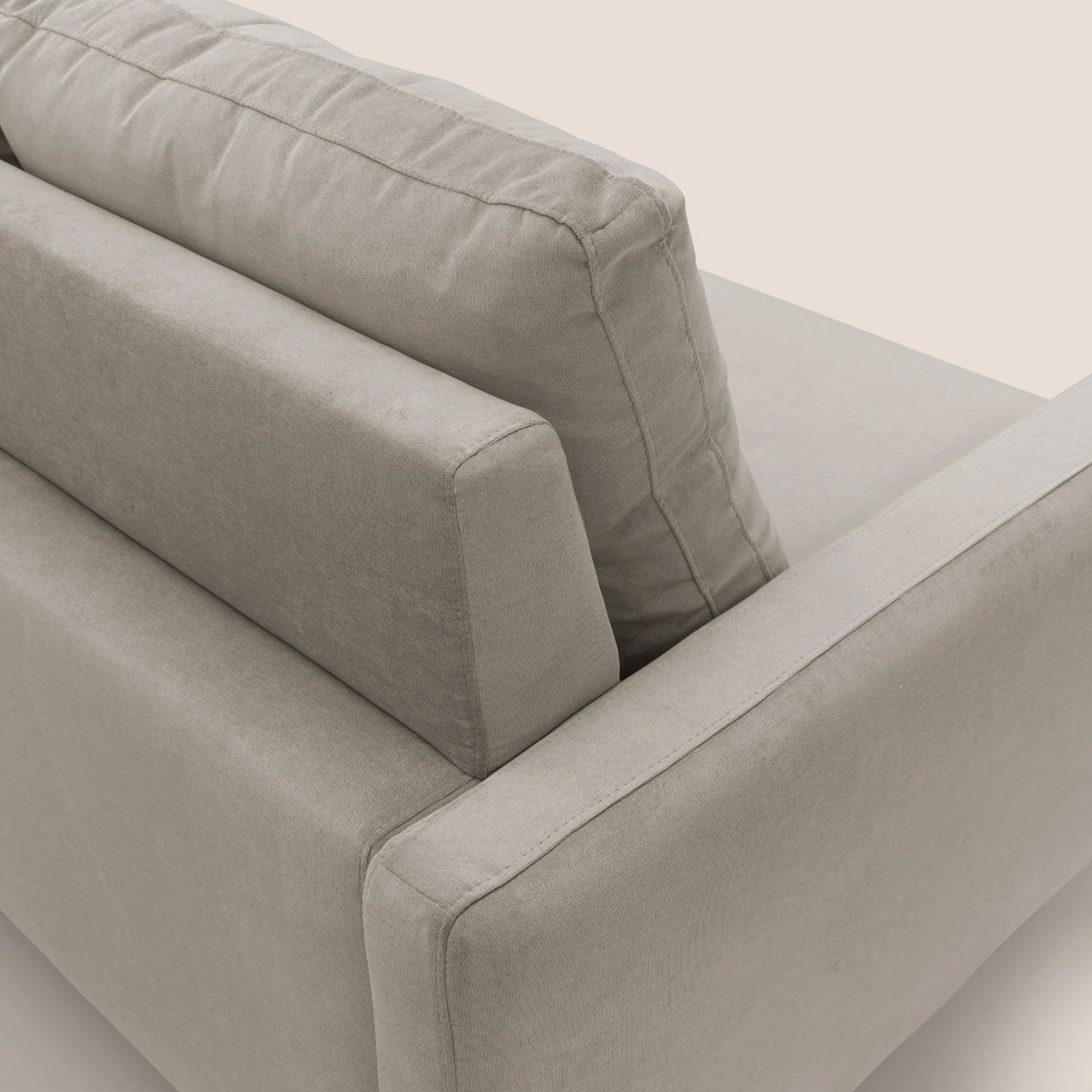 Matisse canapé d'angle avec assises coulissantes et dossier en duvet d'oie en tissu détachable T17 beige - Image 9