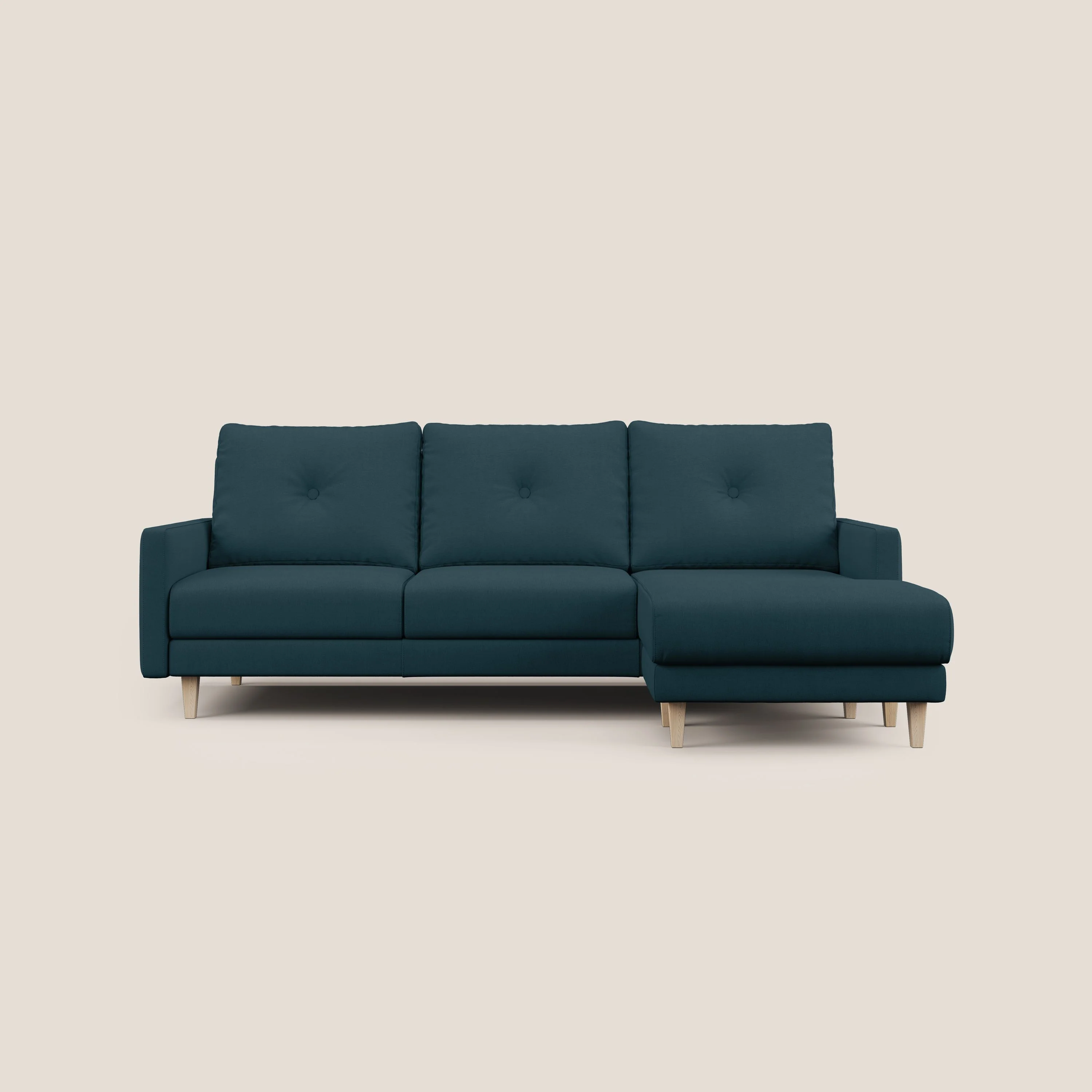 Matisse canapé d'ange avec assises coulissantes et dossier en duvet d'oie en tissu détachable T17 bleu canard