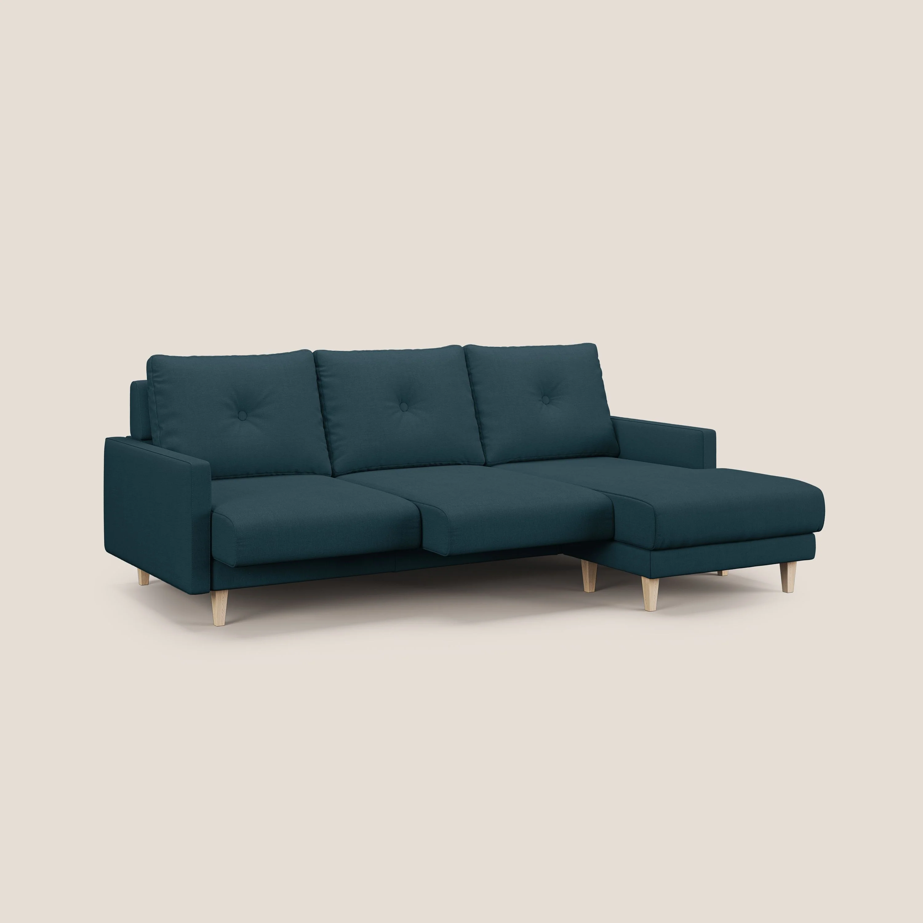 Matisse canapé d'ange avec assises coulissantes et dossier en duvet d'oie en tissu détachable T17 bleu canard - Image 2
