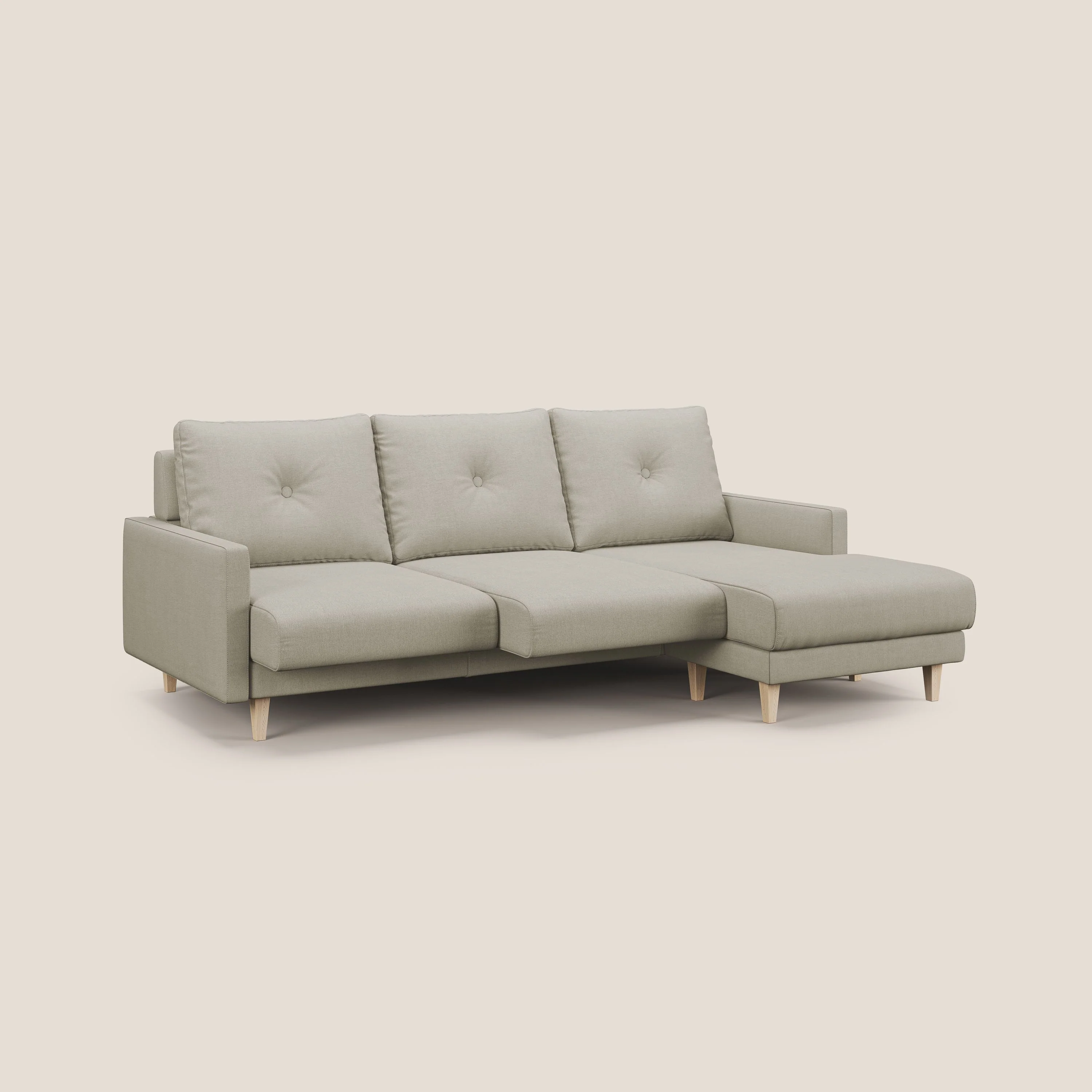 Matisse canapé d'angle avec assises coulissantes et dossier en duvet d'oie en tissu détachable T17 crème - Image 4