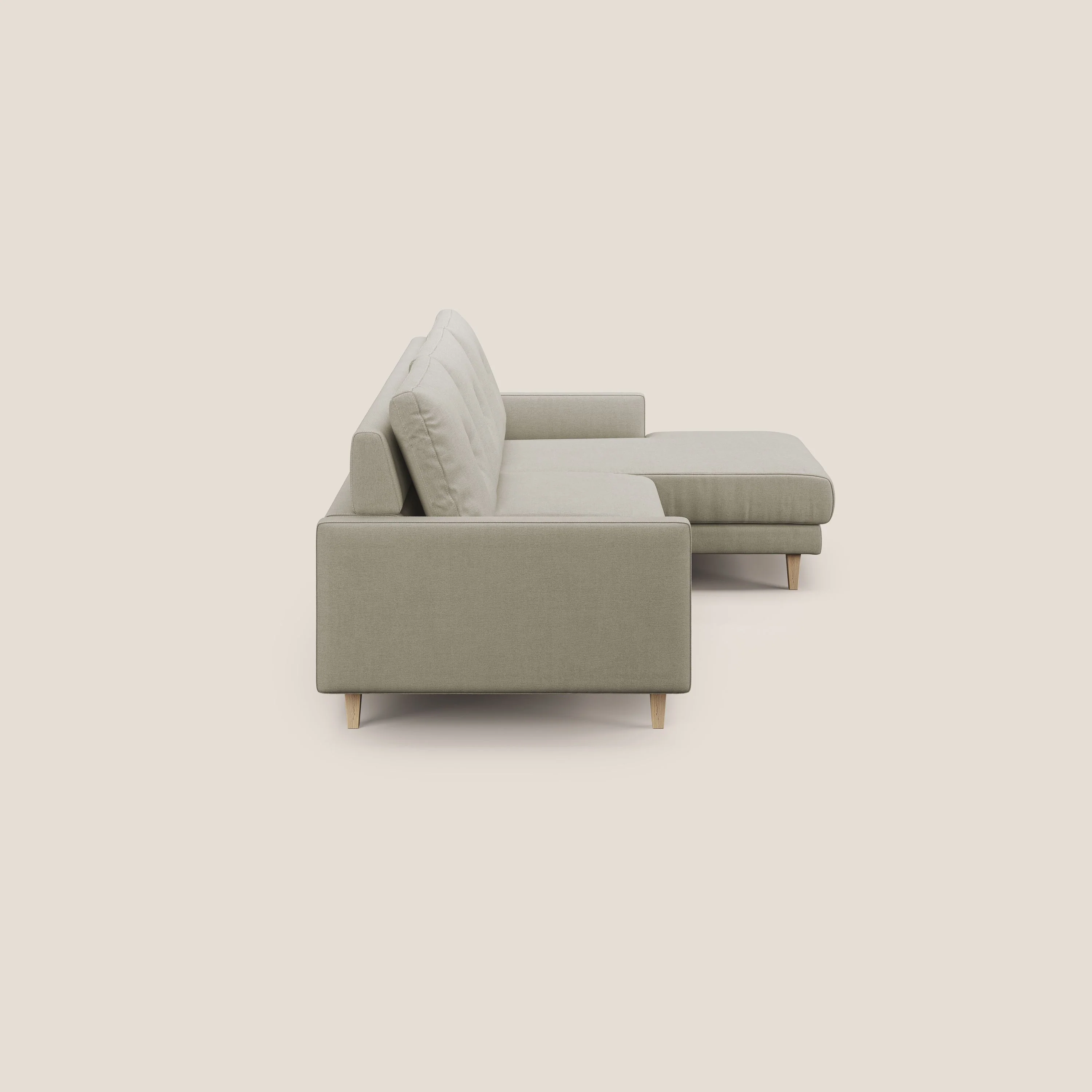 Matisse canapé d'angle avec assises coulissantes et dossier en duvet d'oie en tissu détachable T17 crème - Image 6