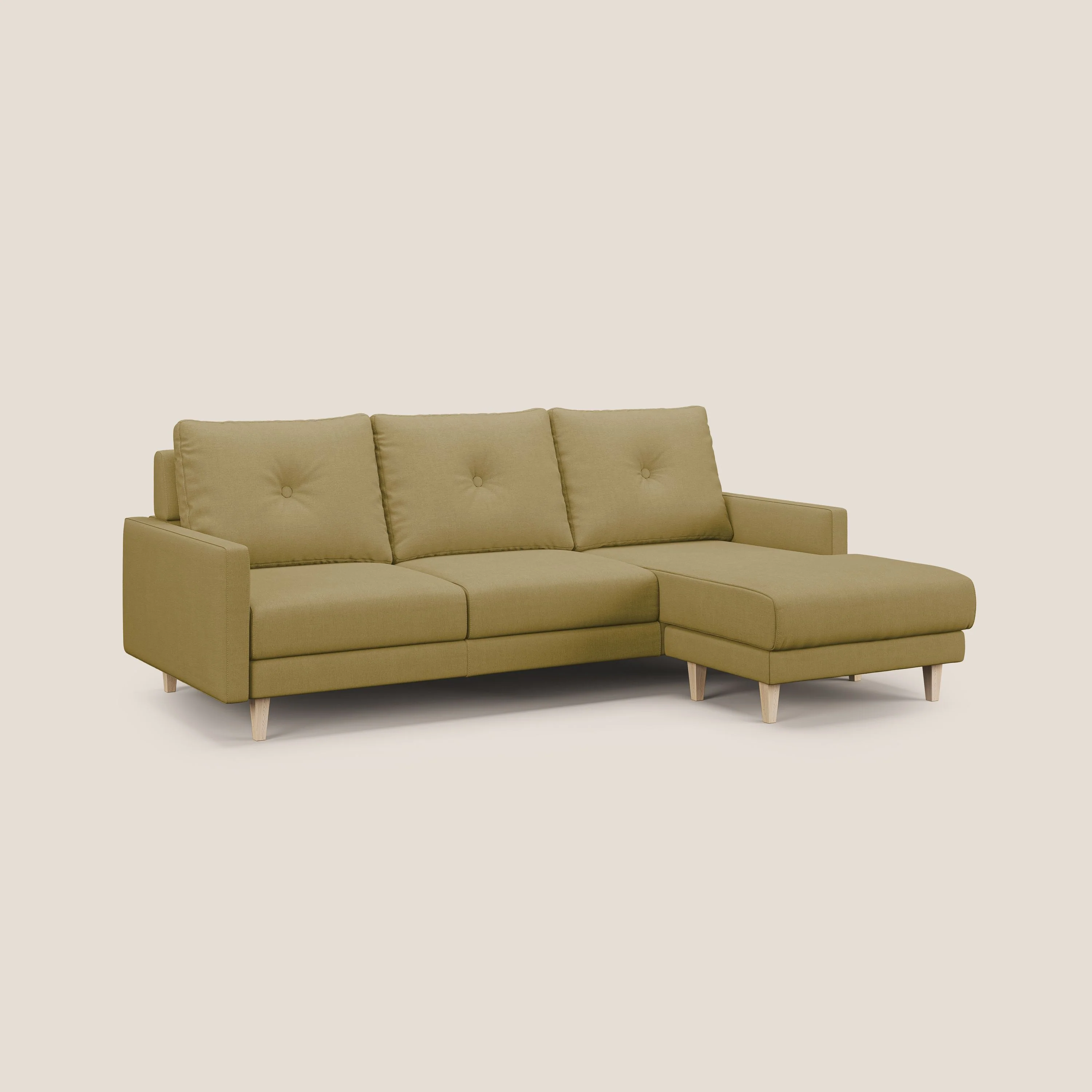 Matisse canapé d'angle avec assises coulissantes et dossier en duvet d'oie en tissu détachable T17 jaune - Image 3