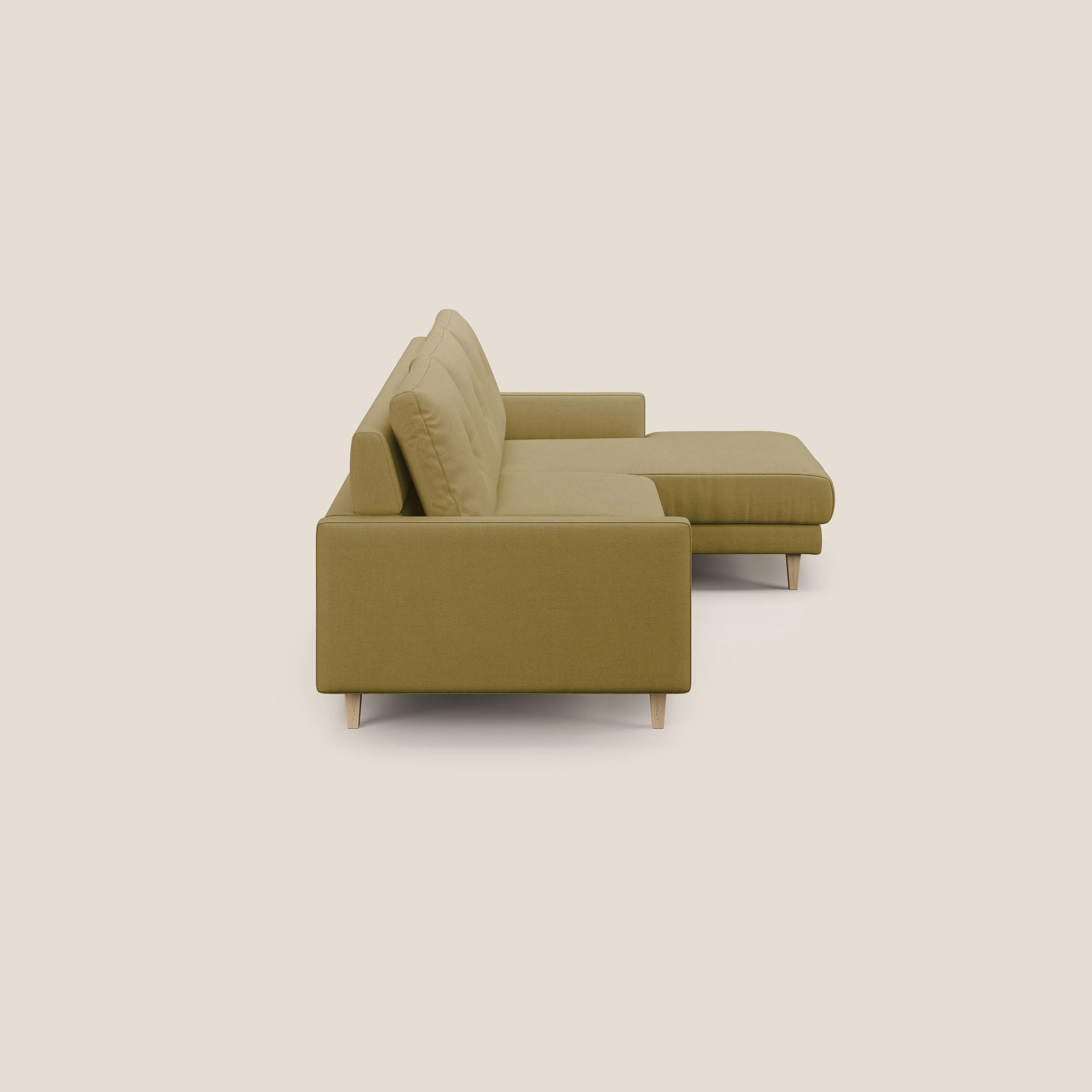 Matisse canapé d'angle avec assises coulissantes et dossier en duvet d'oie en tissu détachable T17 jaune - Image 4