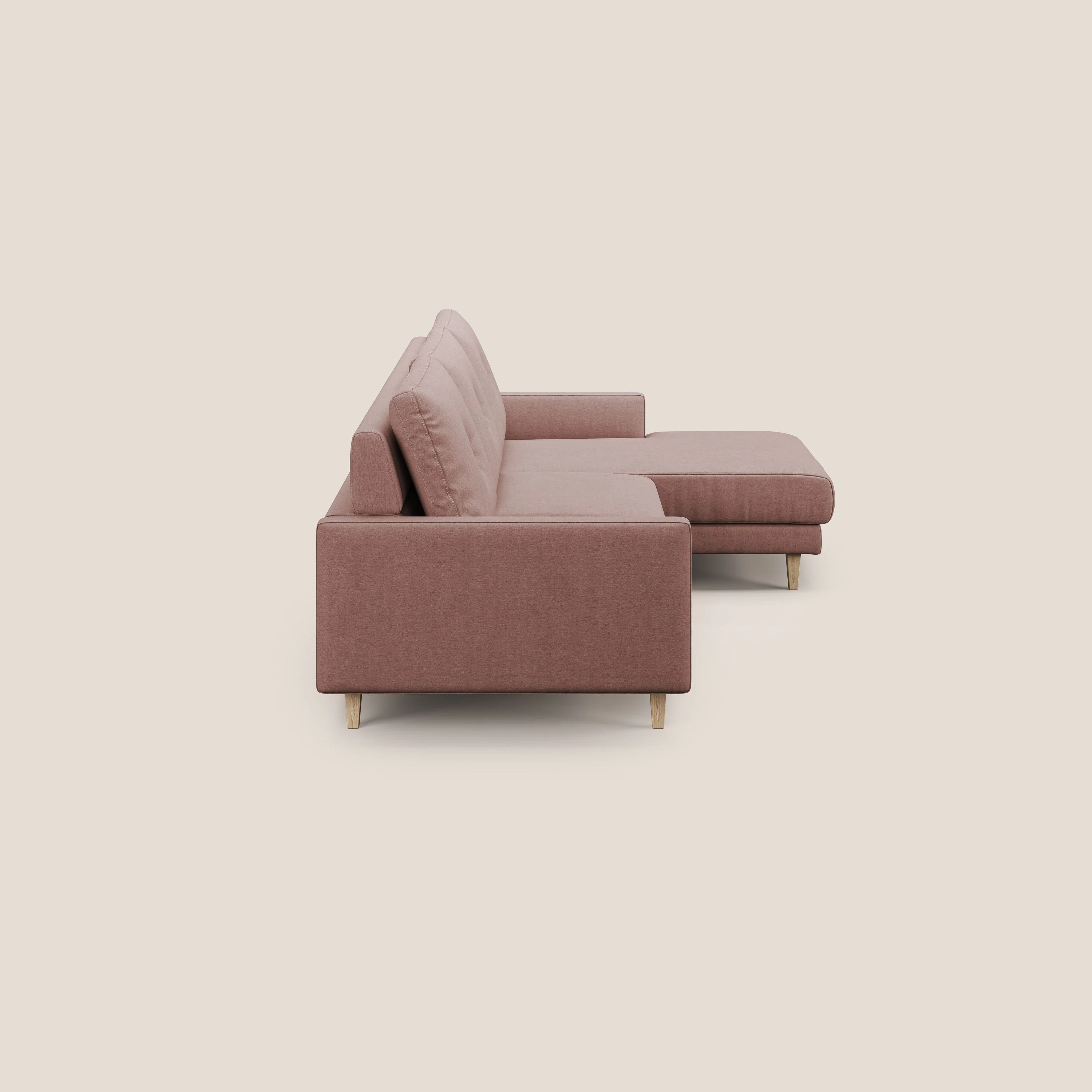 Matisse canapé d'angle avec assises coulissantes et dossier en duvet d'oie en tissu détachable T17 rose - Image 4