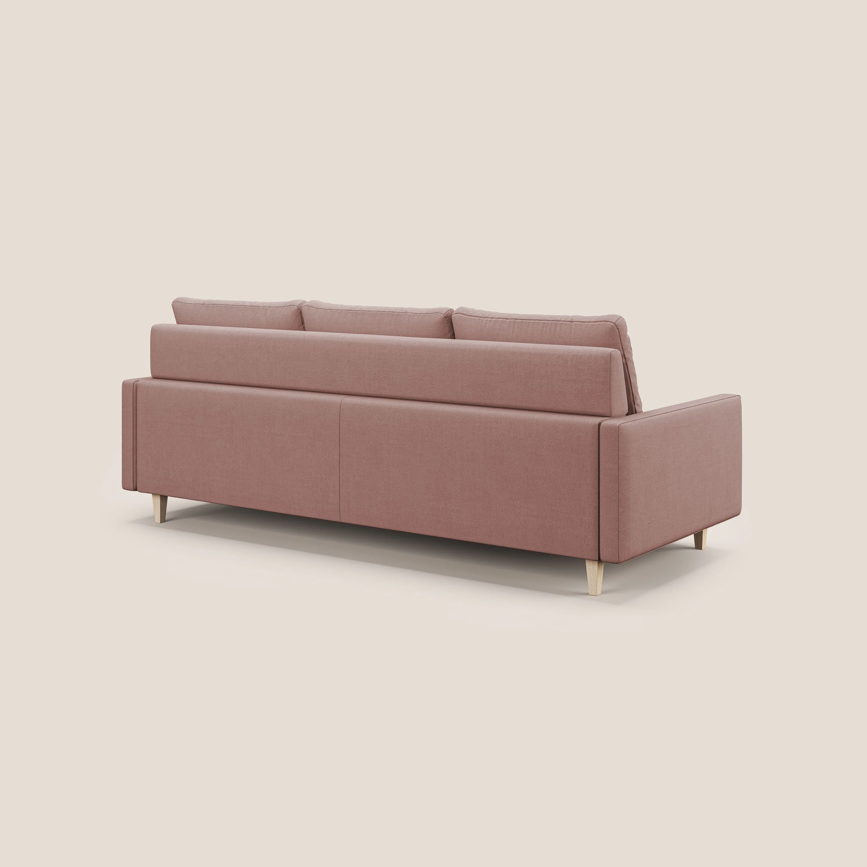 Matisse canapé d'angle avec assises coulissantes et dossier en duvet d'oie en tissu détachable T17 rose - Image 5