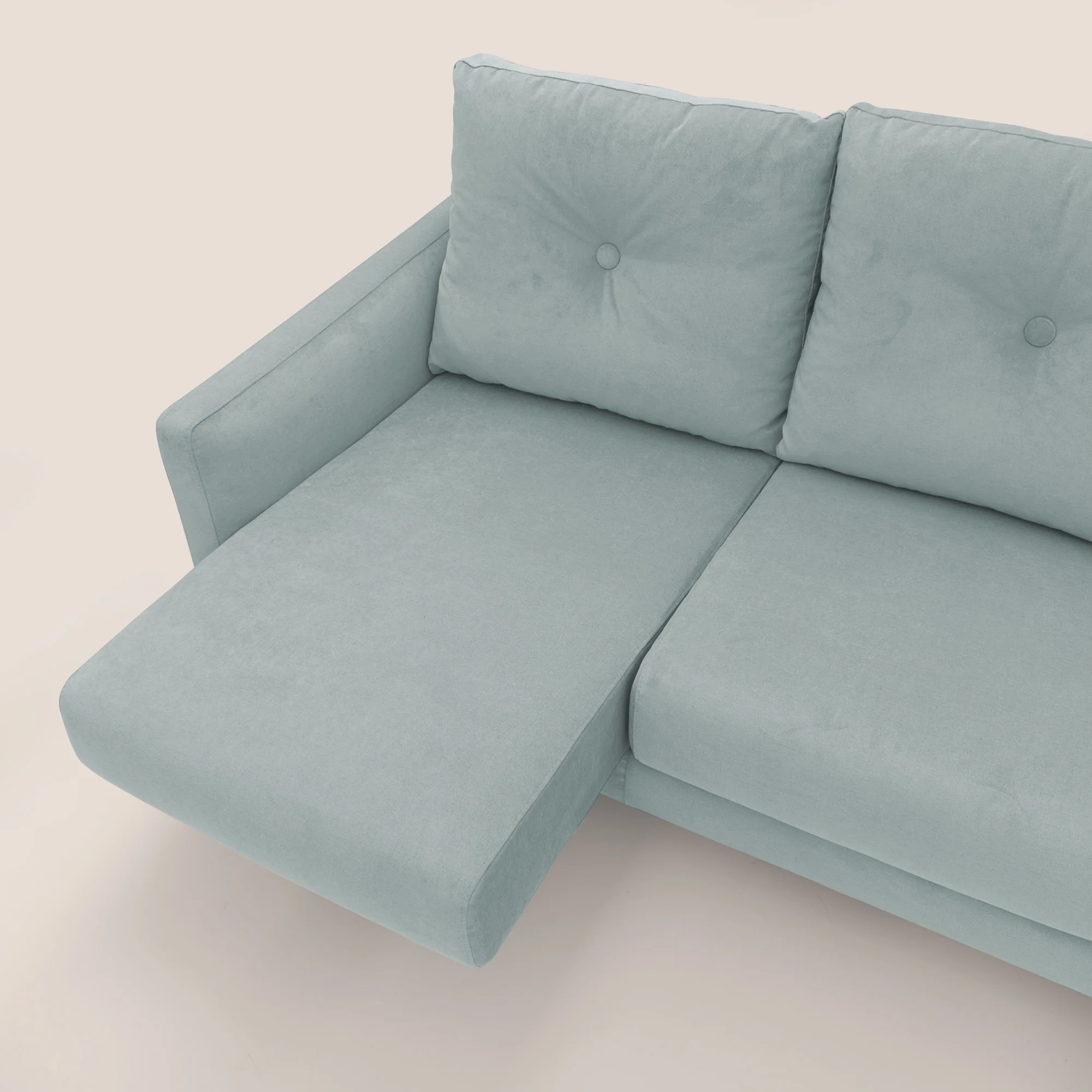 Matisse canapé d'angle avec assises coulissantes et dossier en duvet d'oie en tissu détachable T17 vert d'eau - Image 7