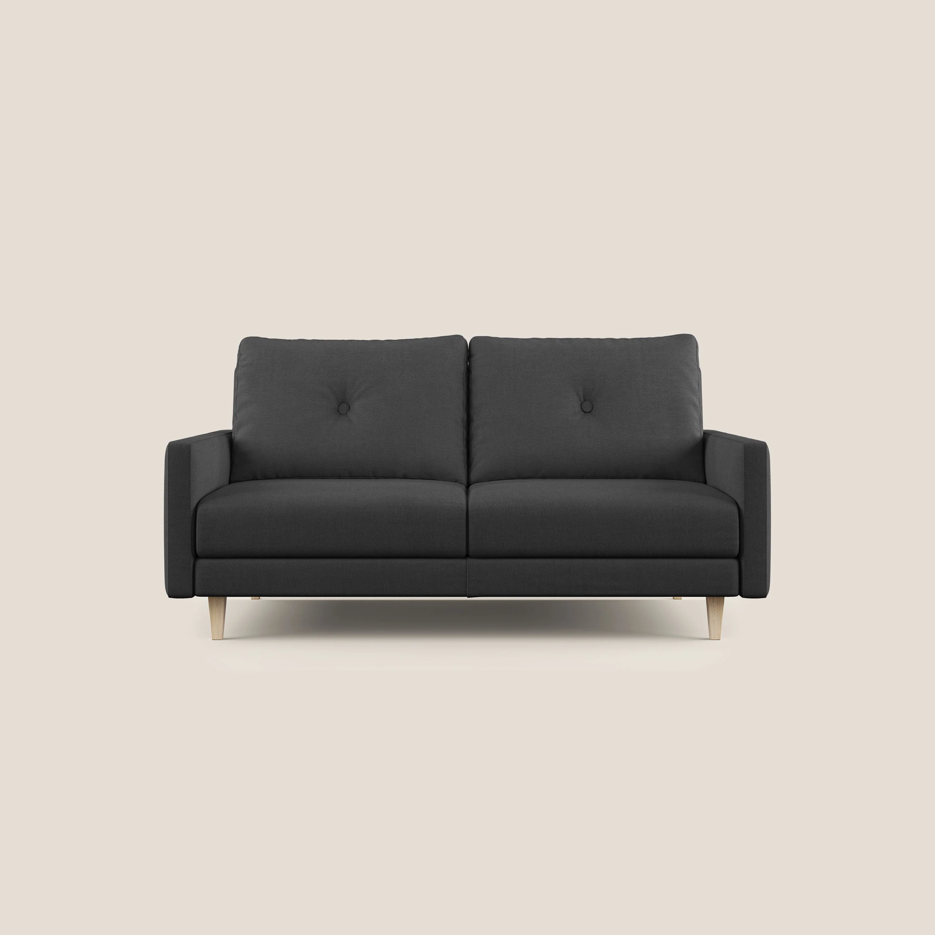 Matisse canapé avec assises coulissantes et dossier en duvet d'oie en tissu détachable T17 anthracite