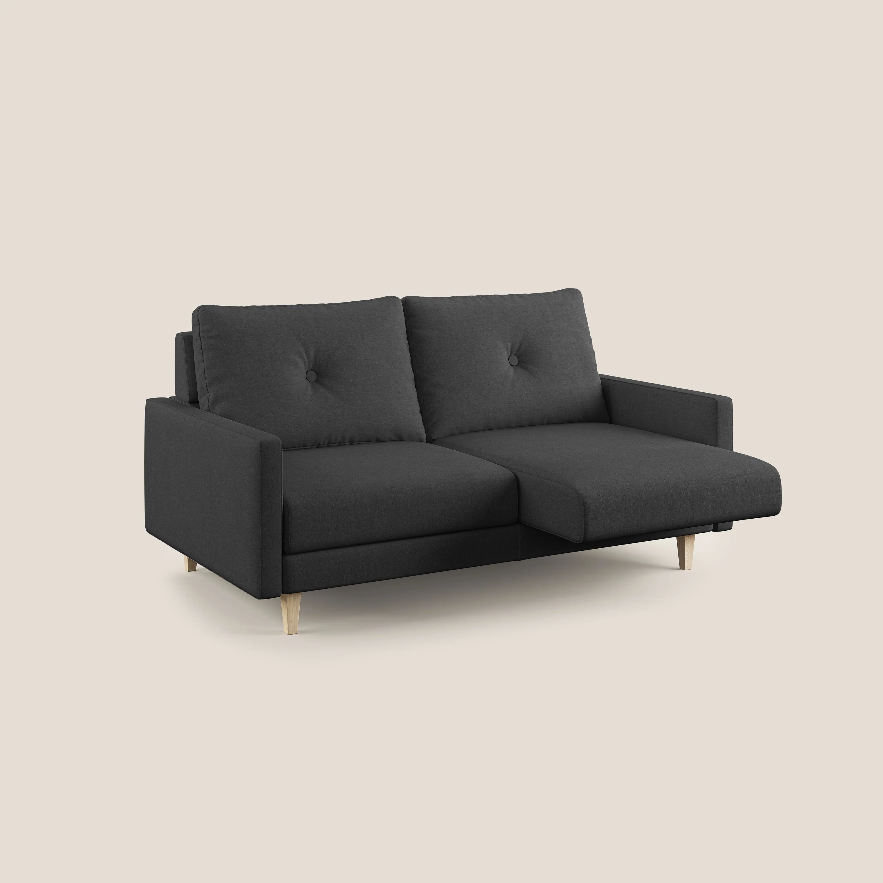 Matisse canapé avec assises coulissantes et dossier en duvet d'oie en tissu détachable T17 anthracite - Image 2