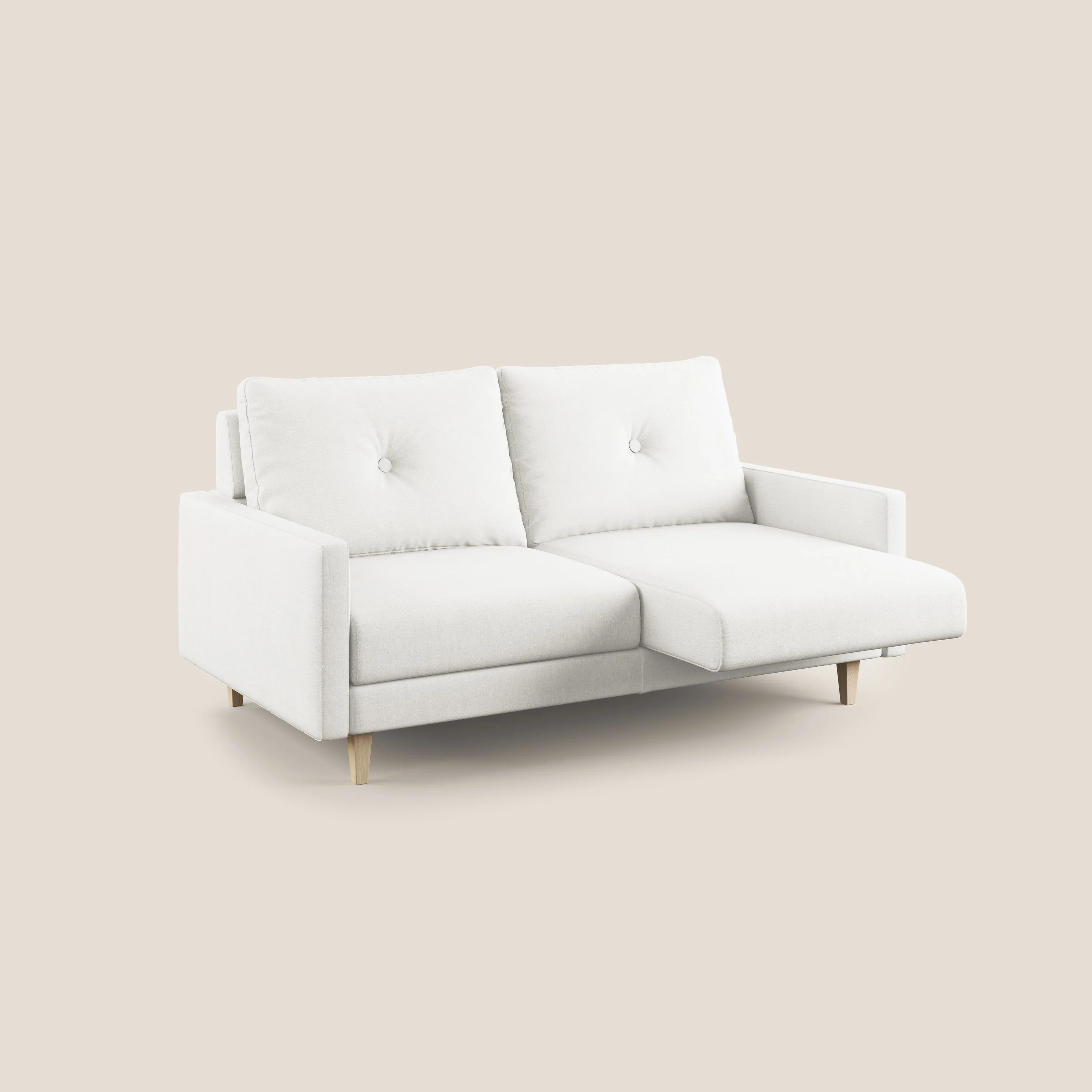 Matisse canapé avec assises coulissantes et dossier en duvet d'oie en tissu détachable T17 blanc - Image 2