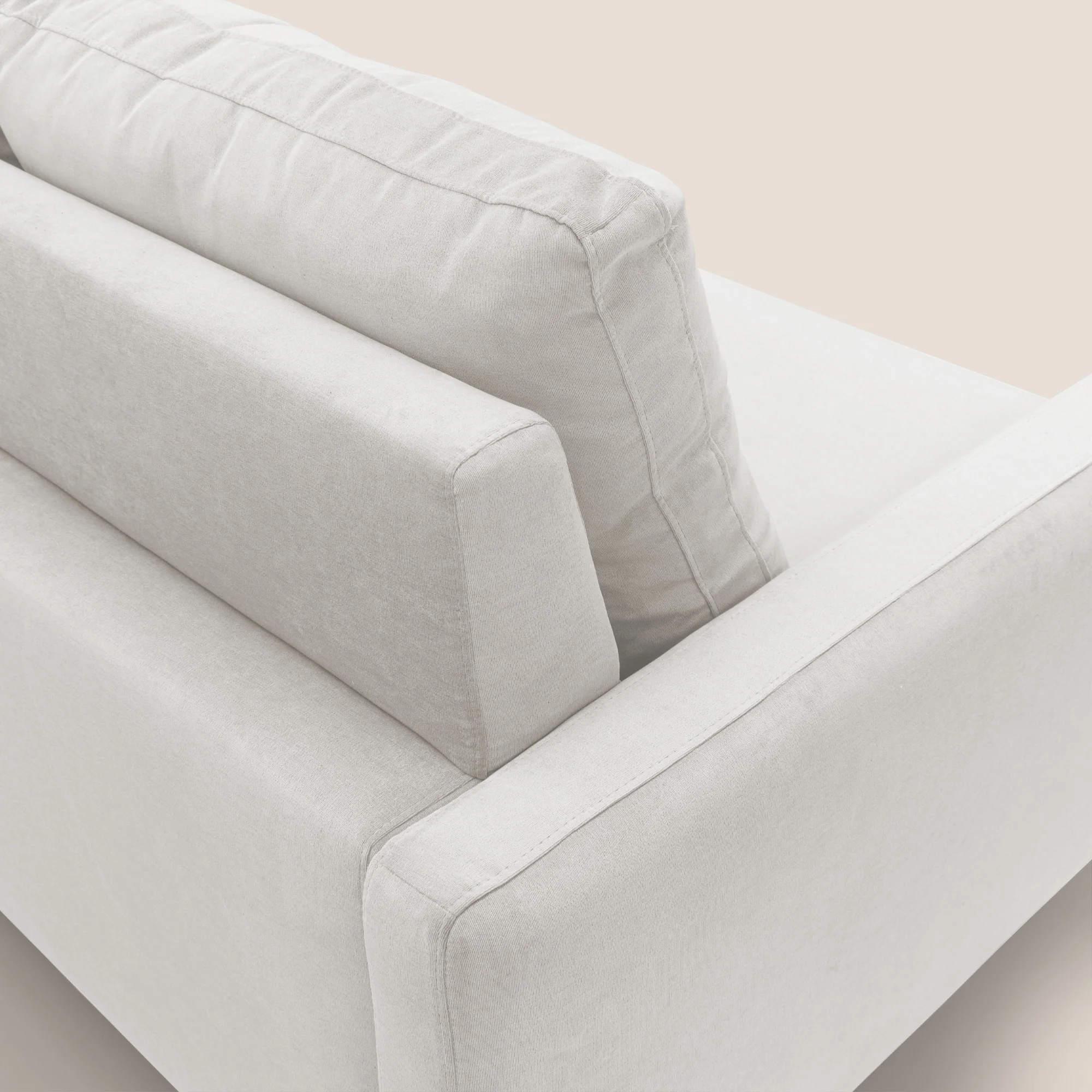 Matisse canapé avec assises coulissantes et dossier en duvet d'oie en tissu détachable T17 blanc - Image 9