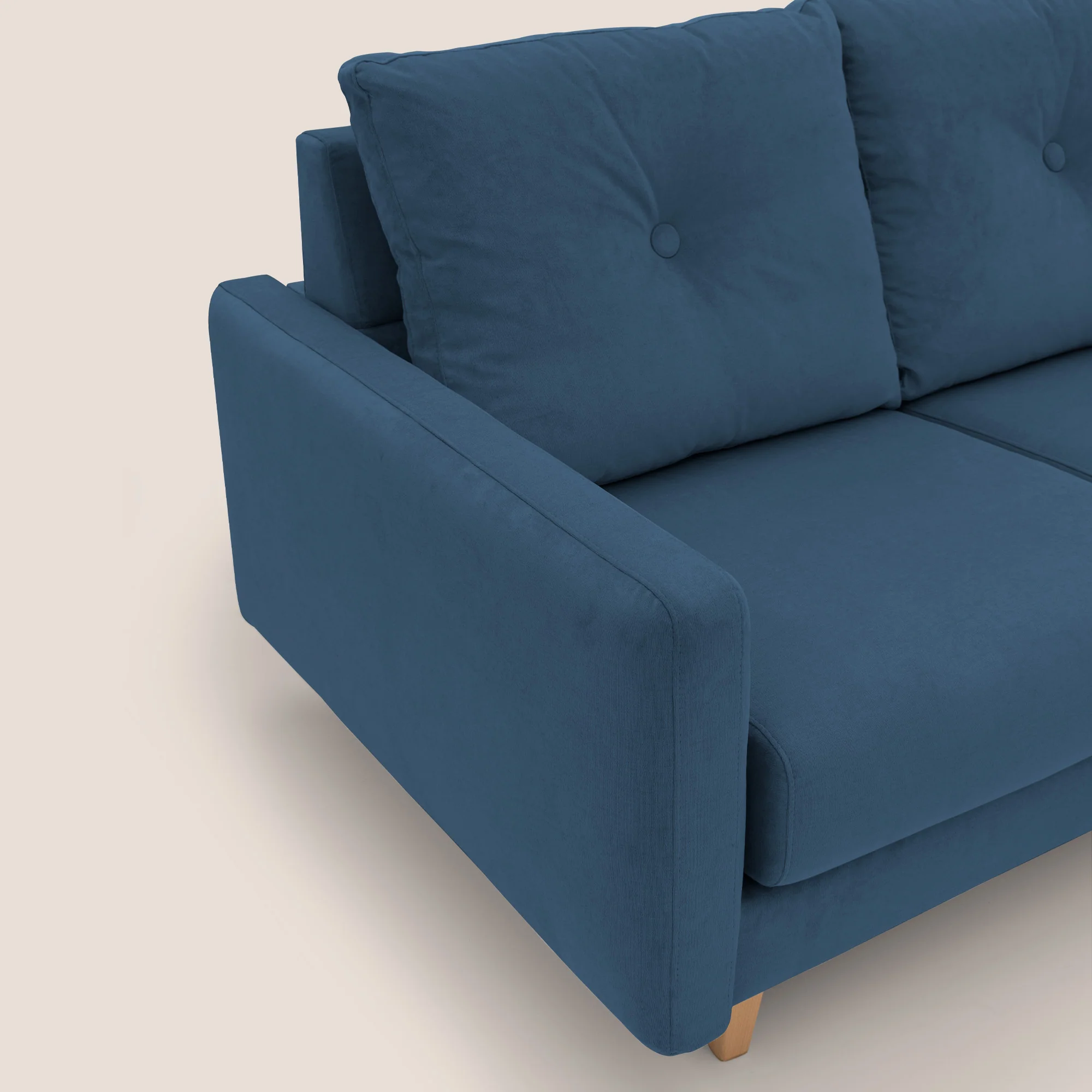 Matisse canapé avec assises coulissantes et dossier en duvet d'oie en tissu détachable T17 bleu - Image 6