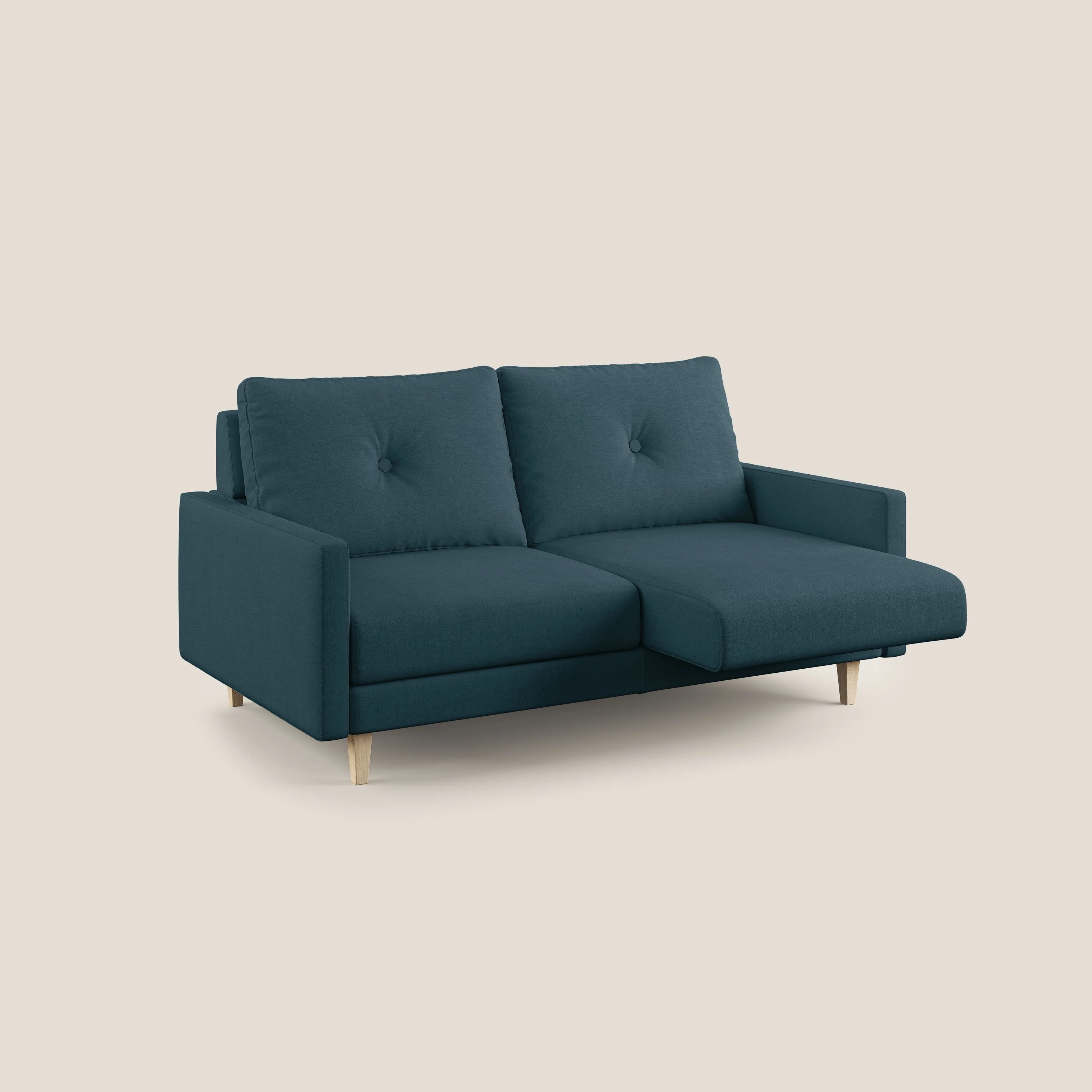 Matisse canapé avec assises coulissantes et dossier en duvet d'oie en tissu détachable T17 bleu canard - Image 2