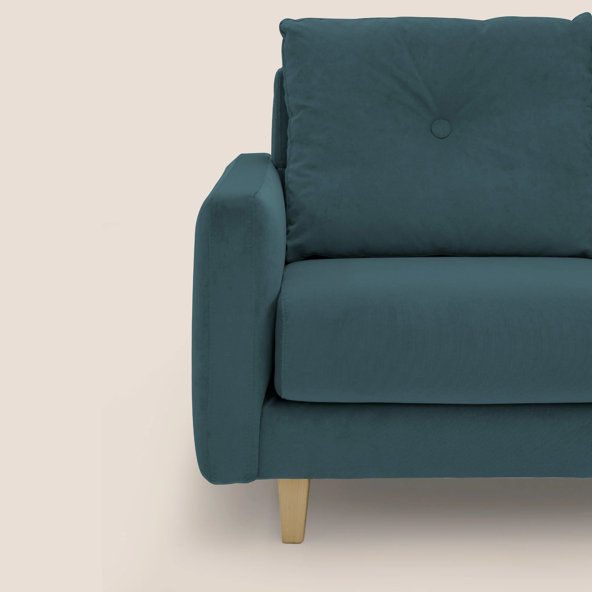 Matisse canapé avec assises coulissantes et dossier en duvet d'oie en tissu détachable T17 bleu canard - Image 8
